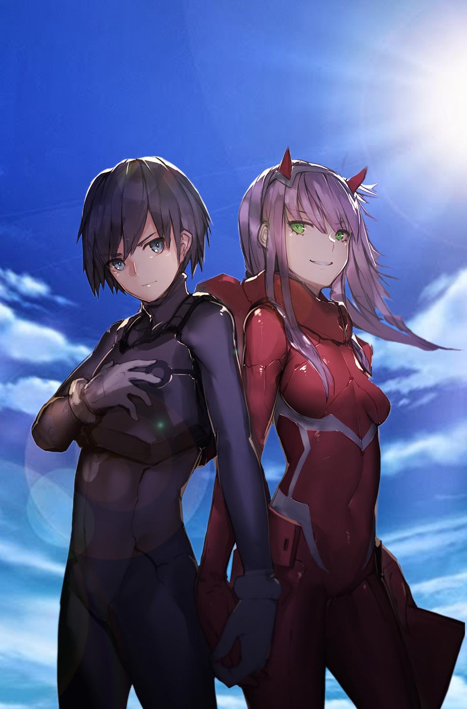 950x1440 Download 950x1534 wallpaper hiro and zero two, anime, happy, couple, iphone, 950x1534 HD image, background, 8169