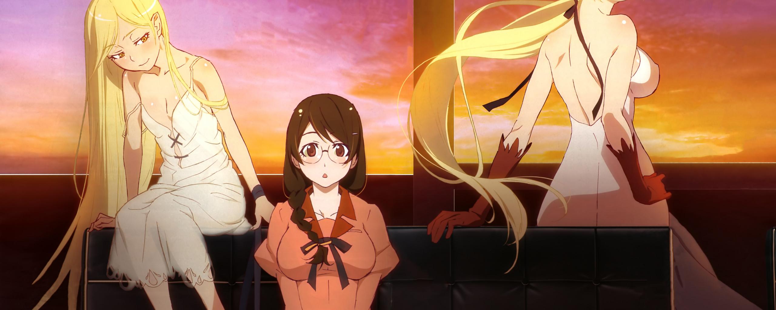 2560x1024 Desktop Wallpaper Anime Girls, Blonde Anime, Monogatari, HD Image, Picture, Background, F1fa9f