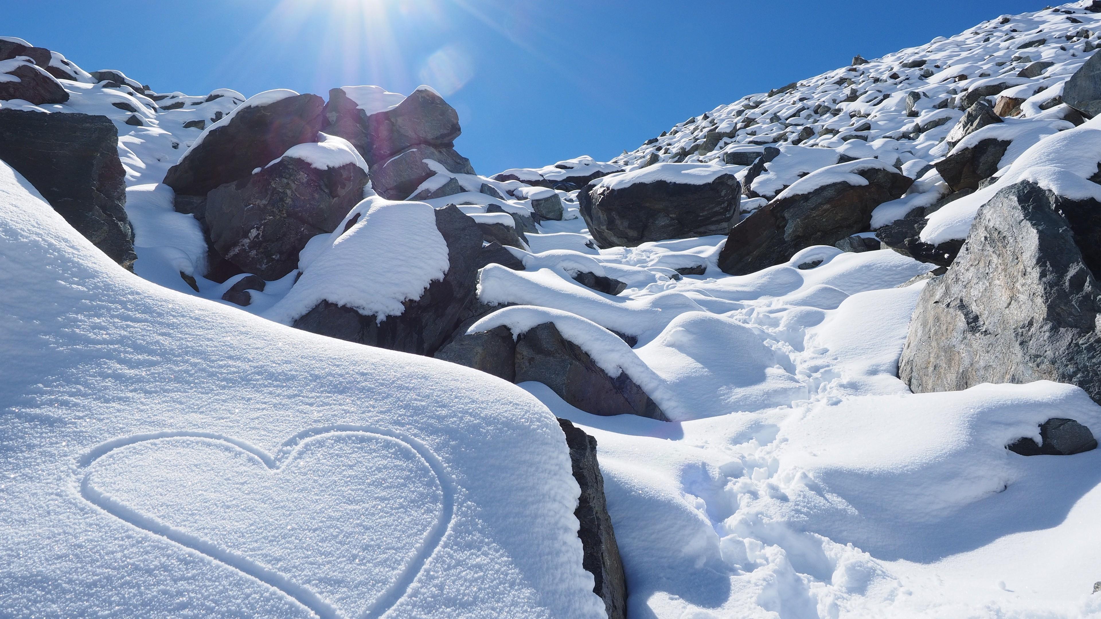 3840x2160 Wallpaper Snow, sunny, 4k, HD wallpaper, New Zealand, love, mountain, Rocks, Nature