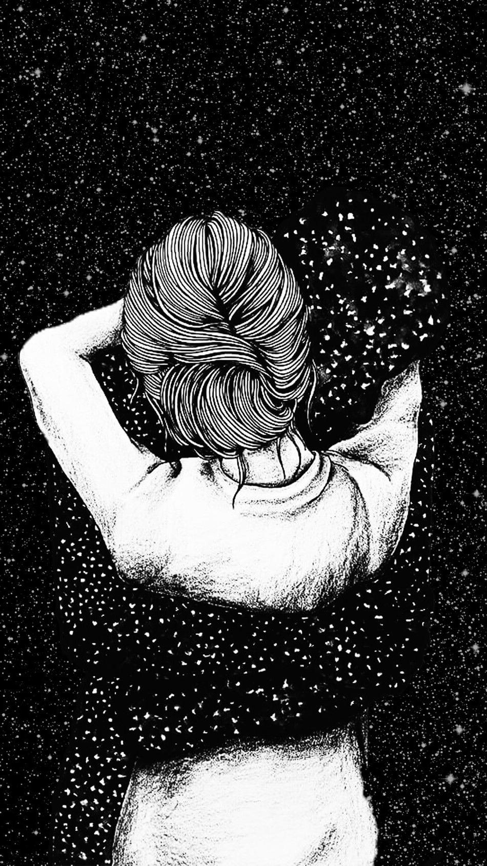 950x1689 Aesthetic Black And White Cartoon Couple Wallpaper Wallpaper Portal