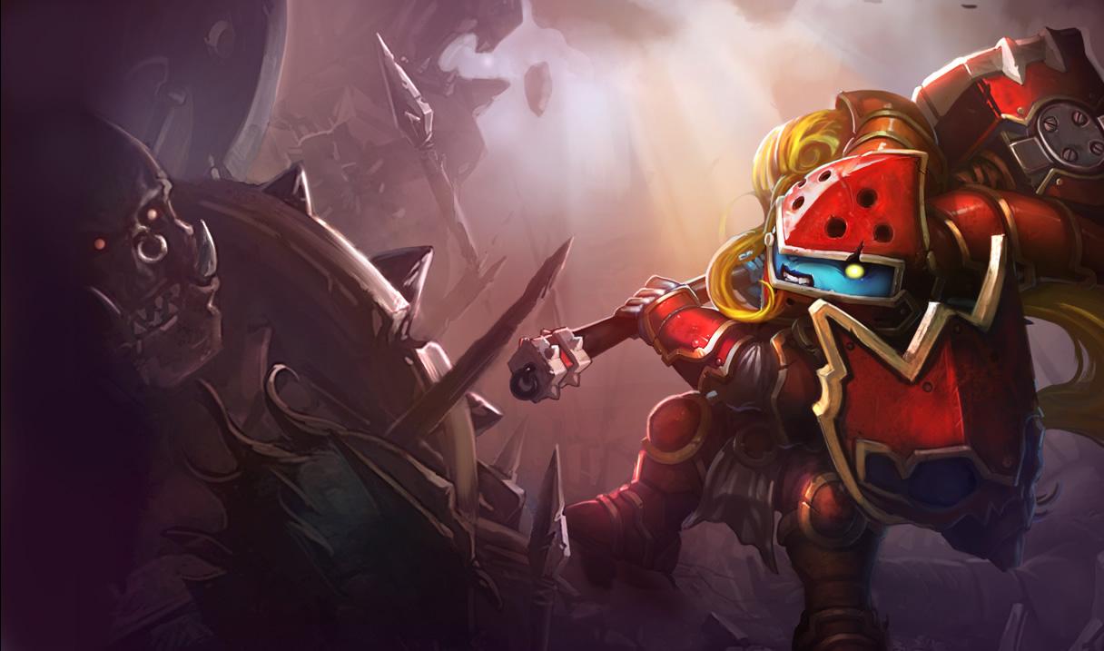 1216x717 Scarlet Hammer Poppy Skin of Legends Wallpaper
