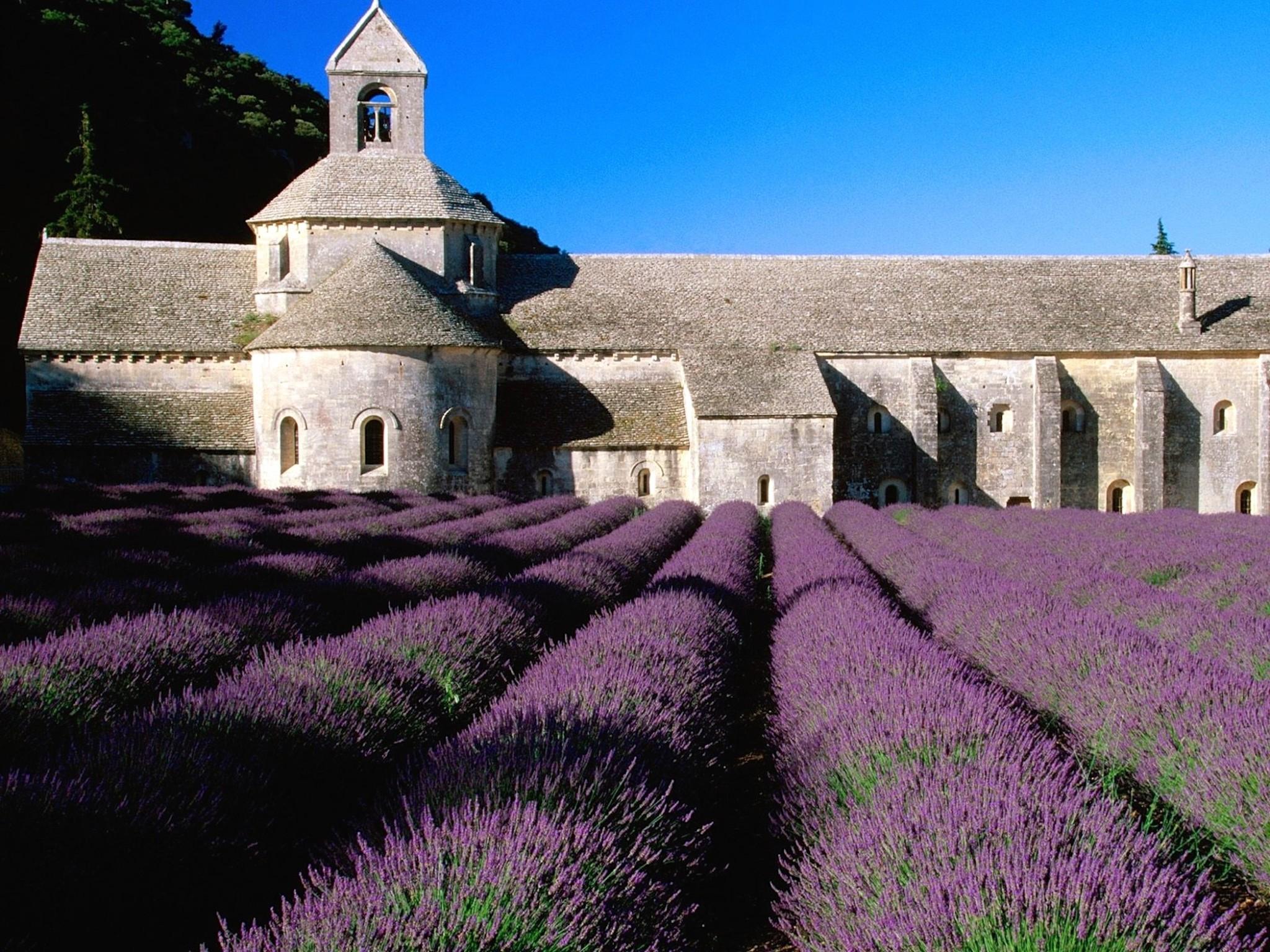 2048x1536 Lavender Field Abbey of Senanque France Wallpaper