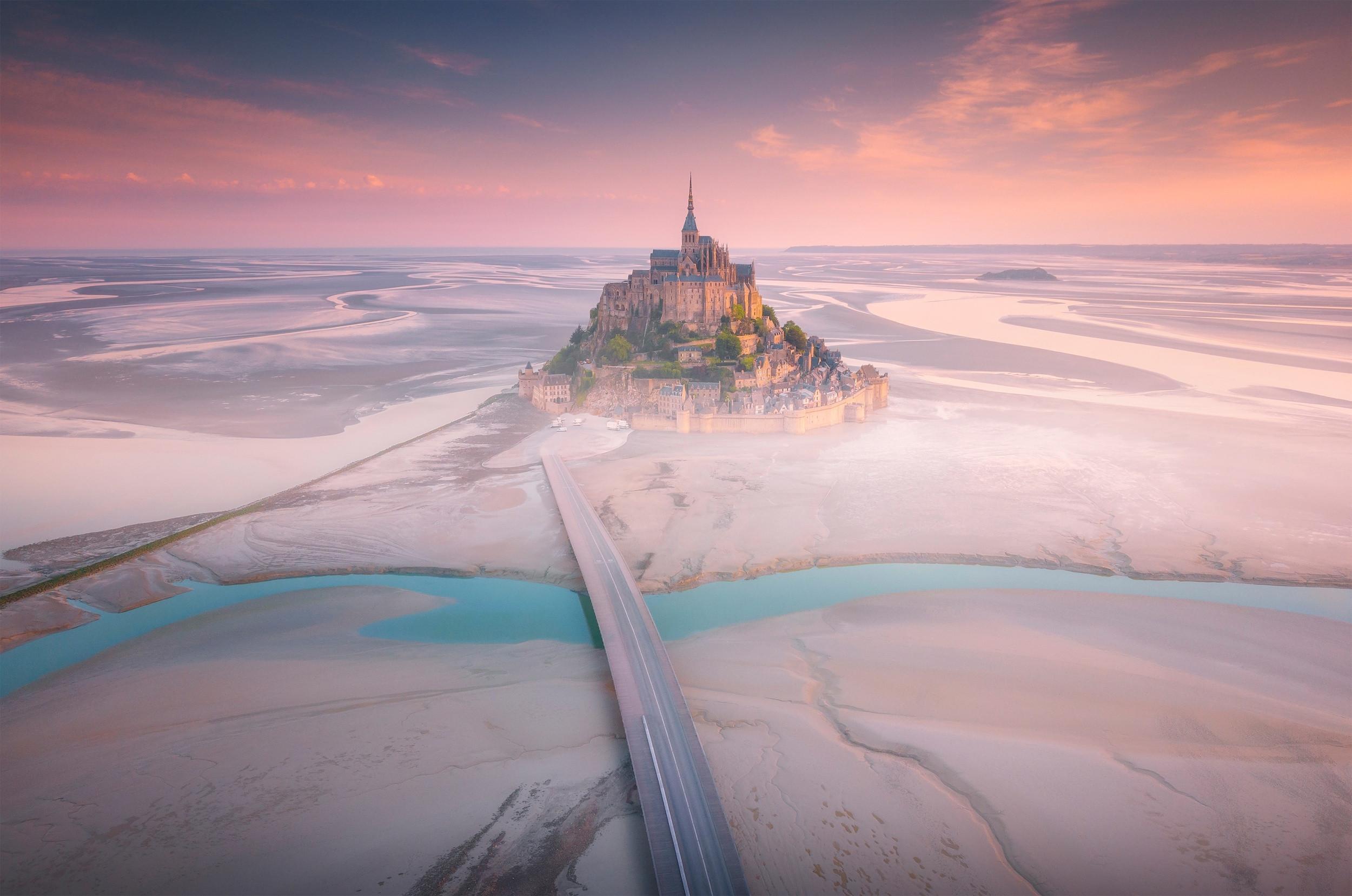 2500x1657 Mont Saint Michel France 1440P Resolution Wallpaper, HD City 4K Wallpaper, Image, Photo and Background