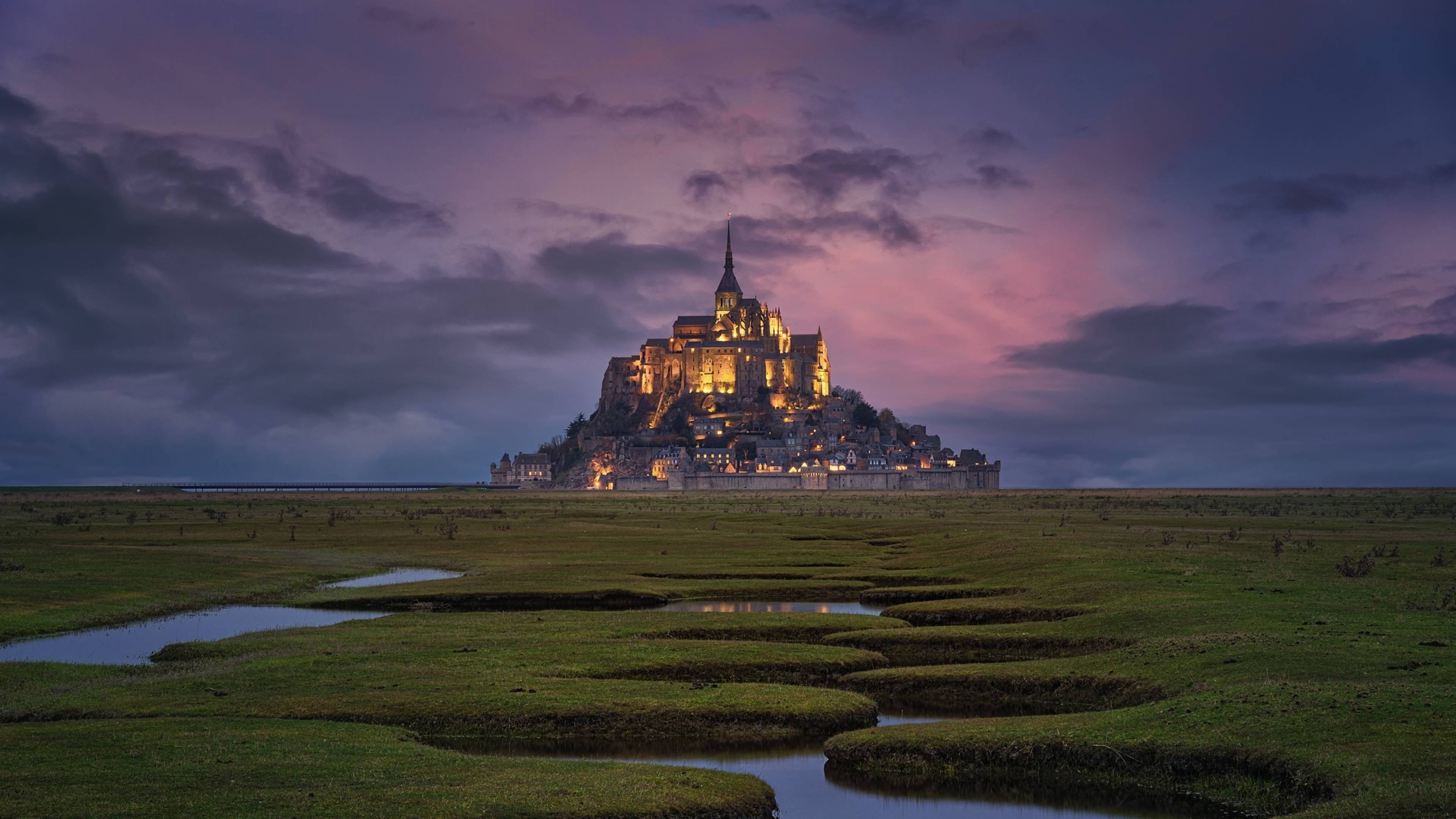3840x2160 Mont Saint Michel Monastery 4K Wallpaper, HD City 4K Wallpaper, Image, Photo and Background