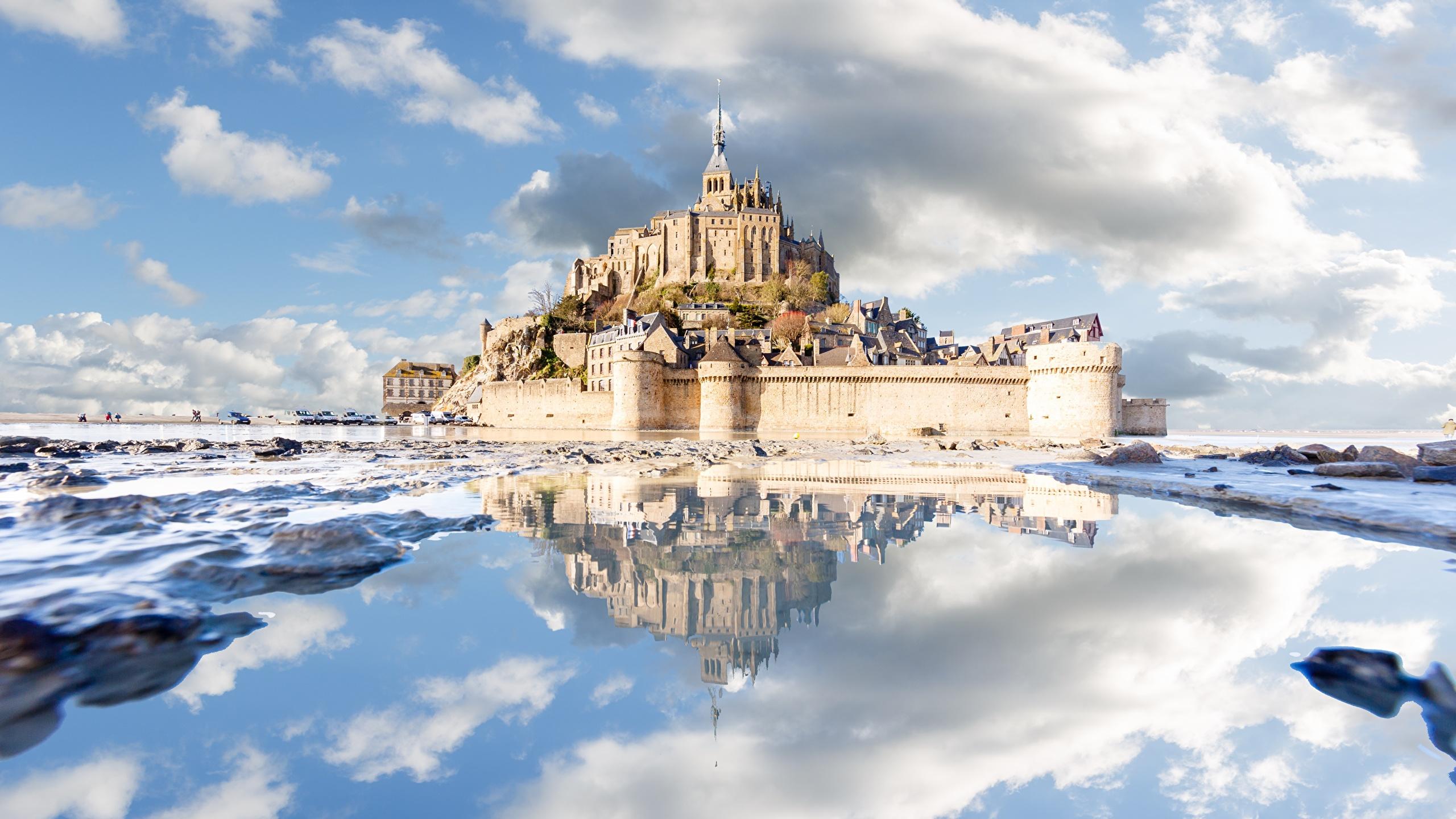 2560x1440 Desktop Wallpaper France Fortress Mont Saint Michel 2560x1440