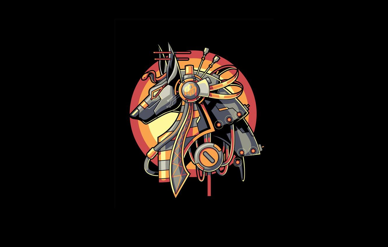 1332x850 Wallpaper Art, Egypt, Vector, Legend, Background, Illustration, Minimalism, Anubis, Angga Tantama, Myht image for desktop, section минимализм