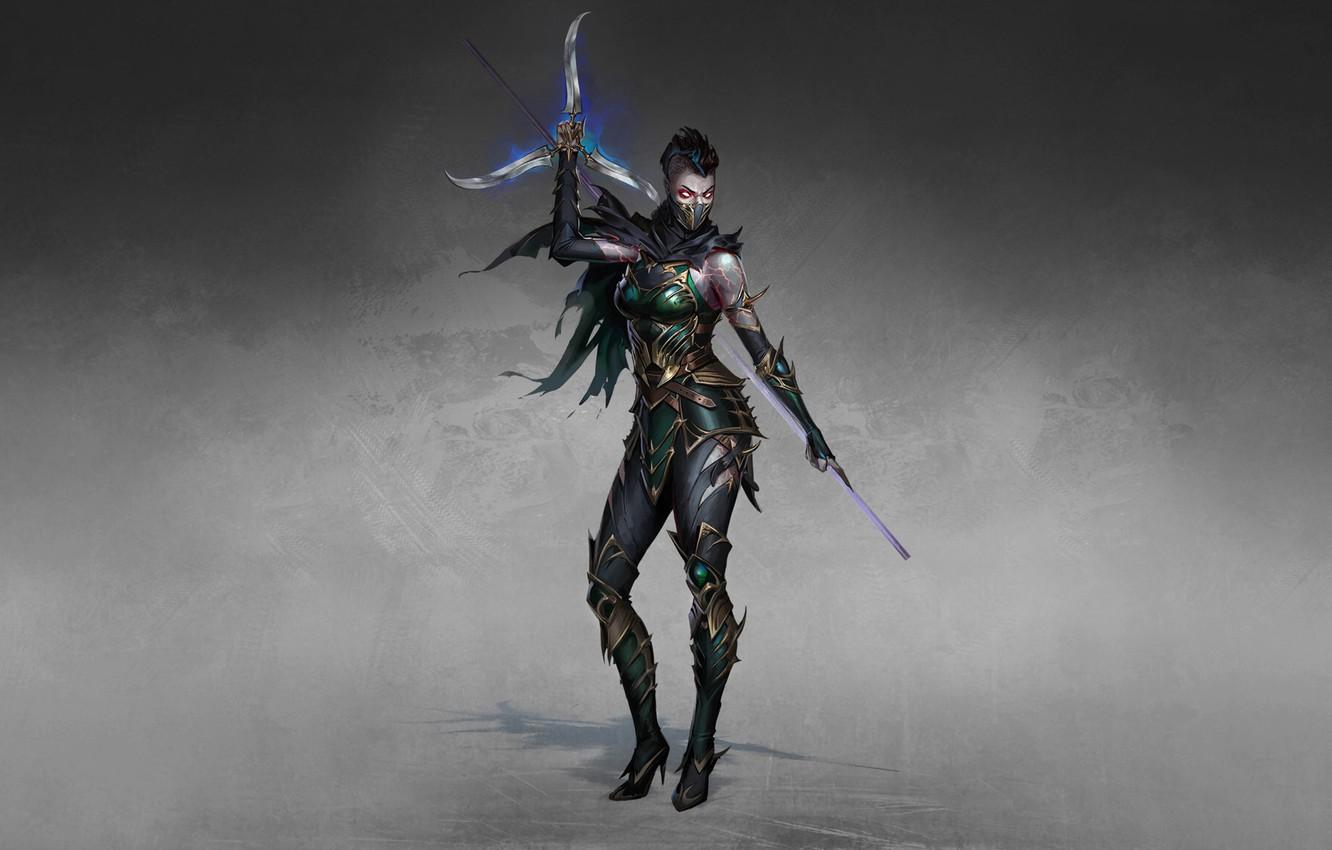 1332x850 Wallpaper Girl, Minimalism, Style, Girl, Warrior, Fighter, Style, Warrior, Fiction, Mortal Kombat, Fiction, Illustration, Character, Jade, Jade, Fighter image for desktop, section игры