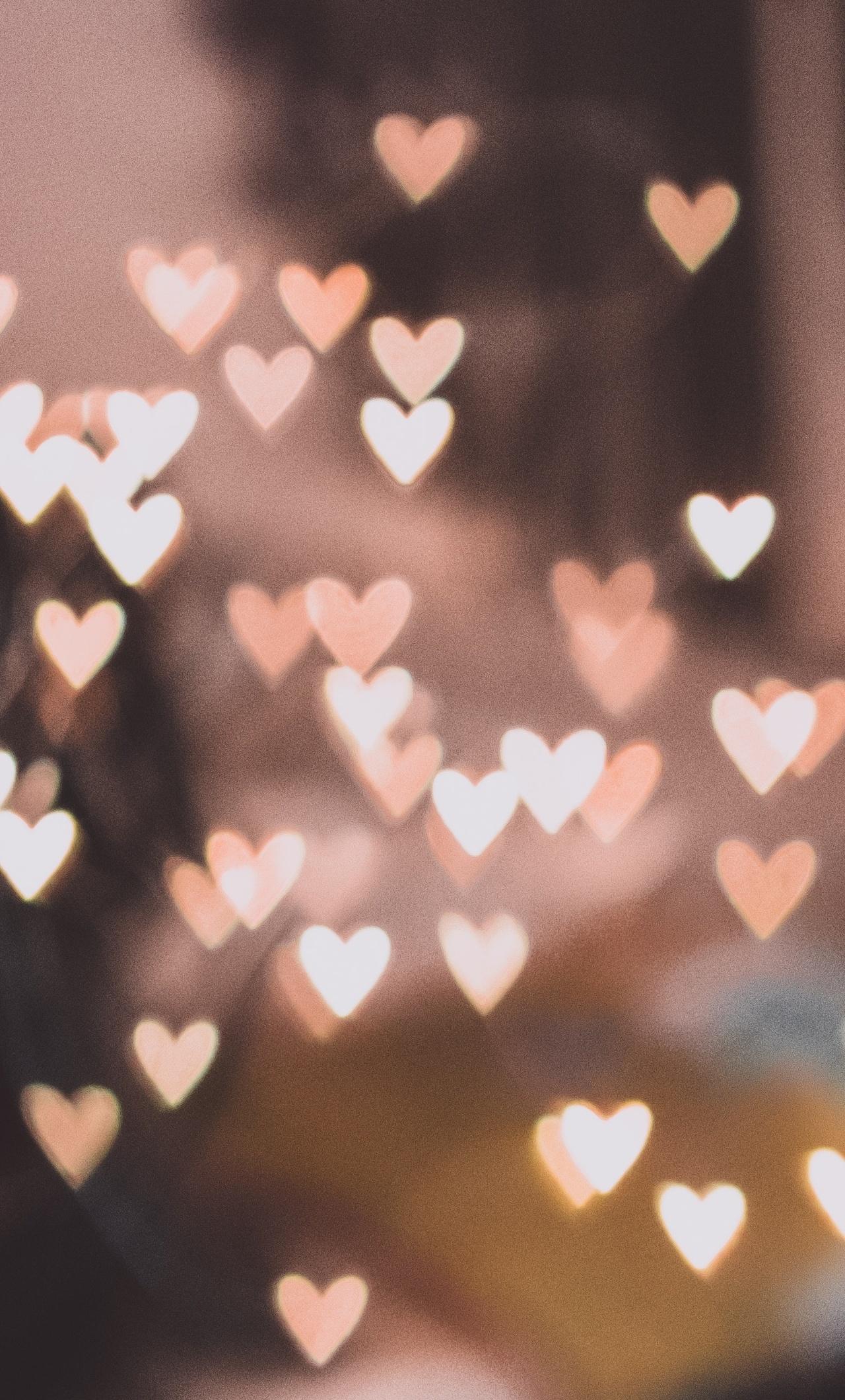 1280x2120 Pink Bokeh Hearts 4k iPhone HD 4k Wallpaper, Image, Background, Photo and Picture