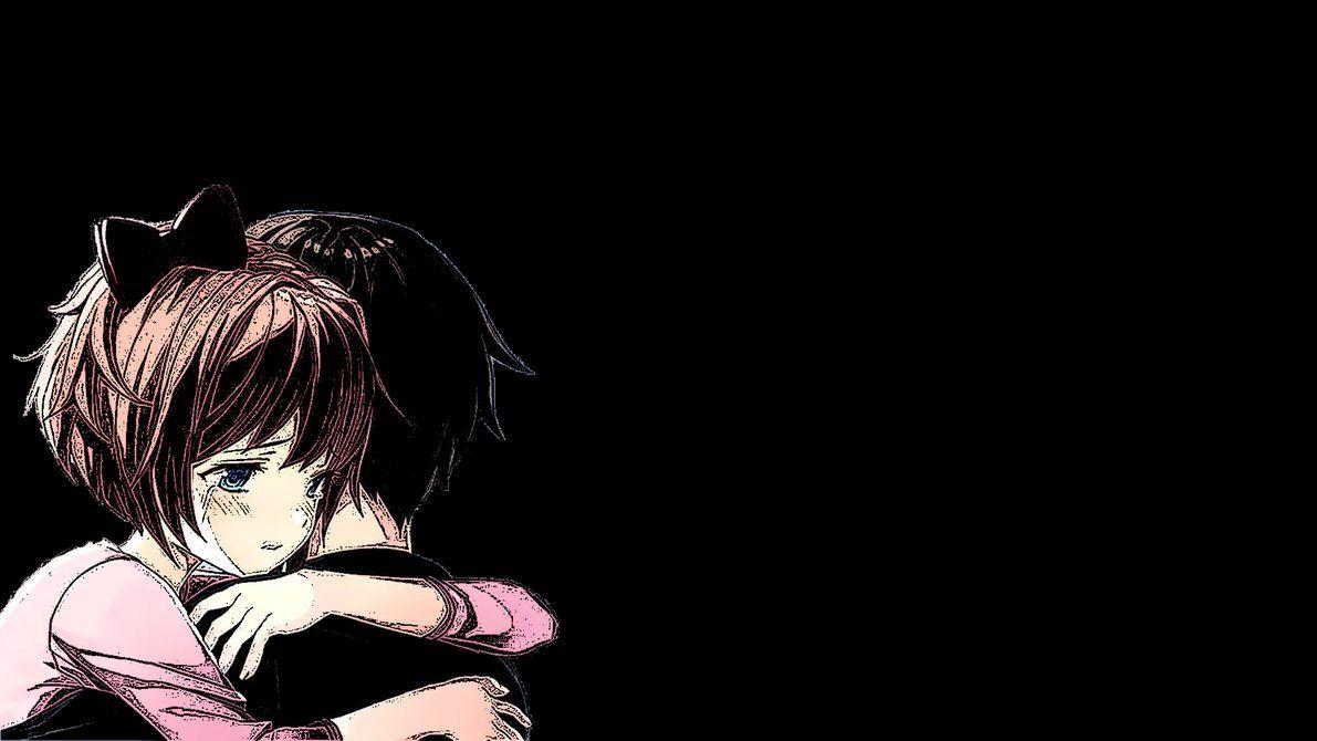 1191x670 Sayori and MC ink wallpaper