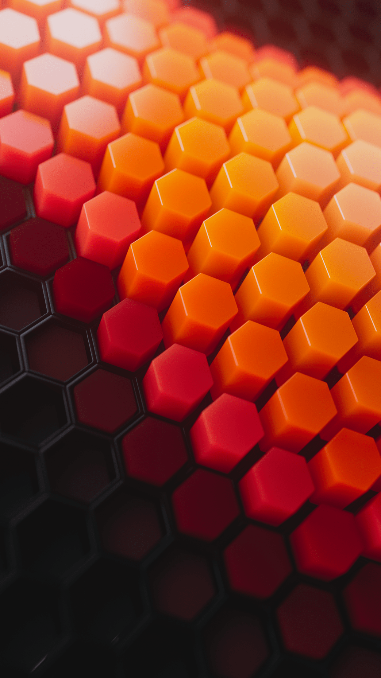 1242x2208 Hexagons Wallpaper 4K, Patterns, Orange background, Orange blocks, Abstract