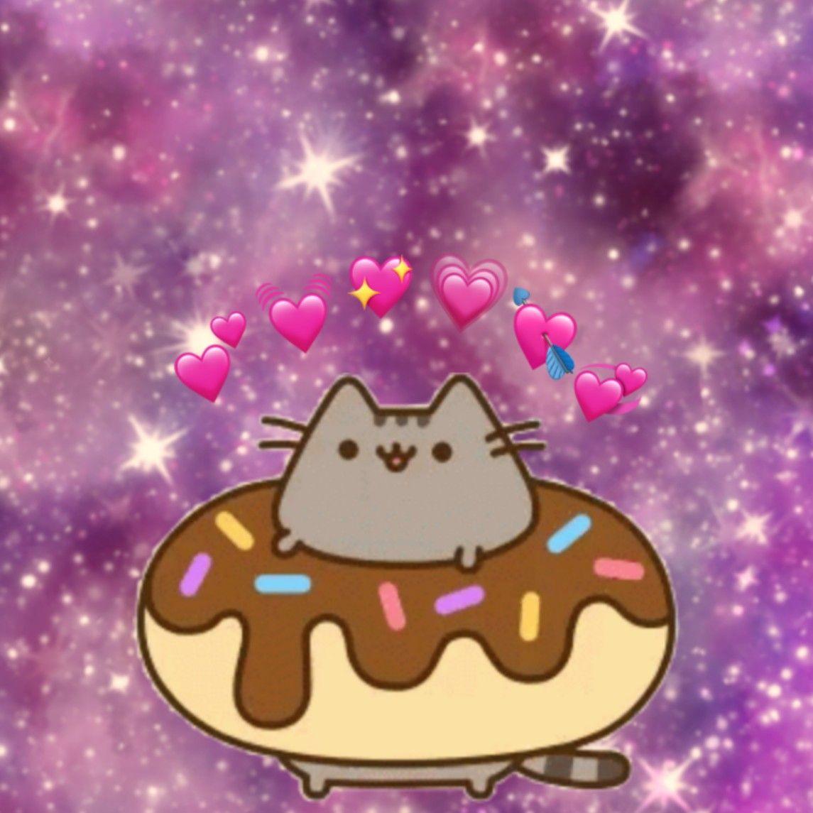 1145x1145 Pusheen in a donut. Pusheen, Pusheen cat, Funny doodles