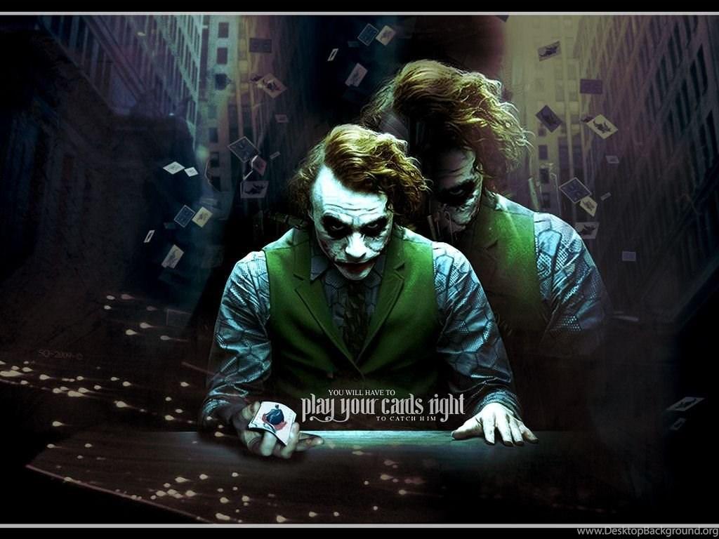 1024x768 Dark Knight Play Your Cards (Joker) Desktop Background