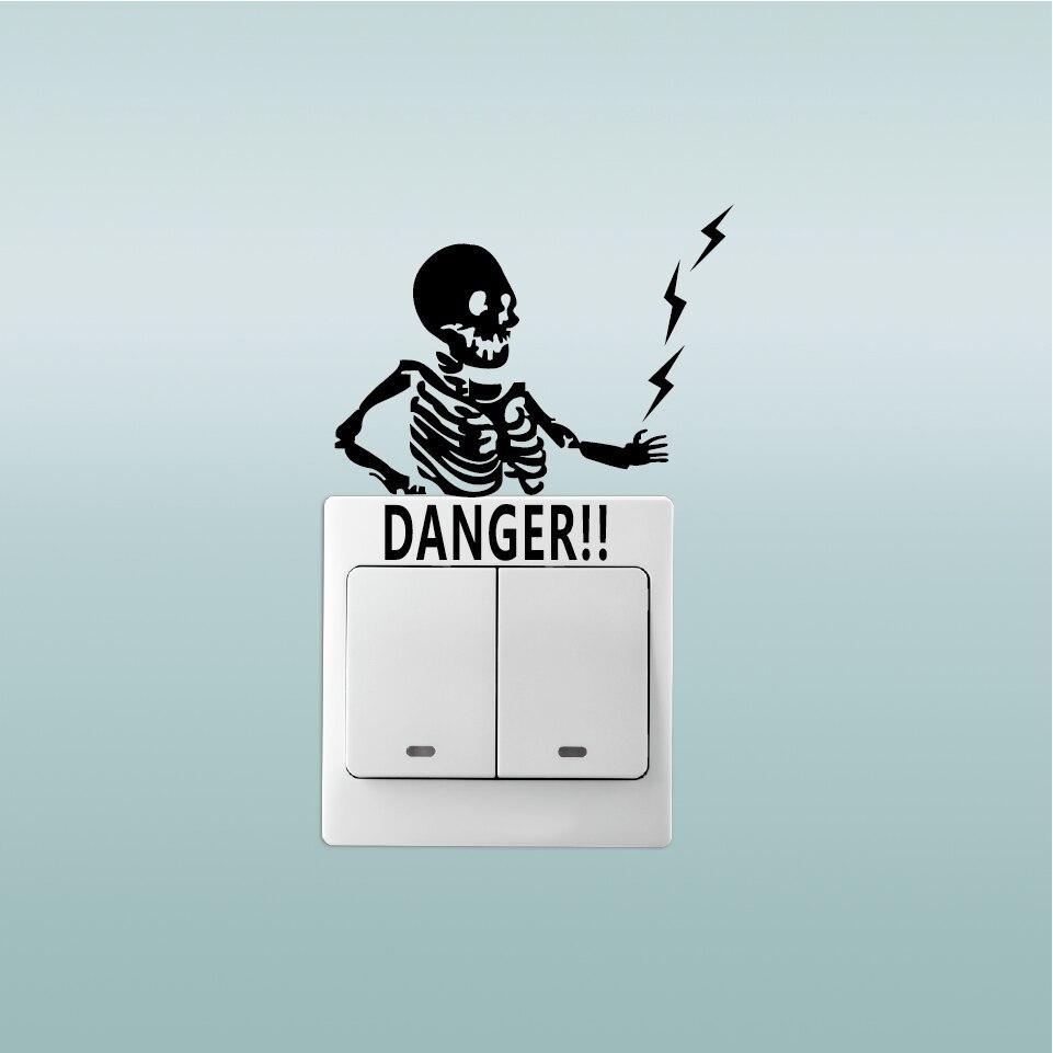 961x961 KG 198 Funny Danger Warning Tide Alternative Electrical Switch Sticker Cartoon Vinyl Wall Decor Home Wallpaper. Wallpaper