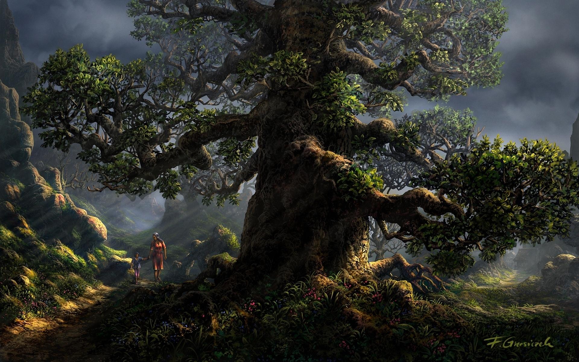 1920x1200 Amazing Tree in Fantasy Land HD Wallpaper