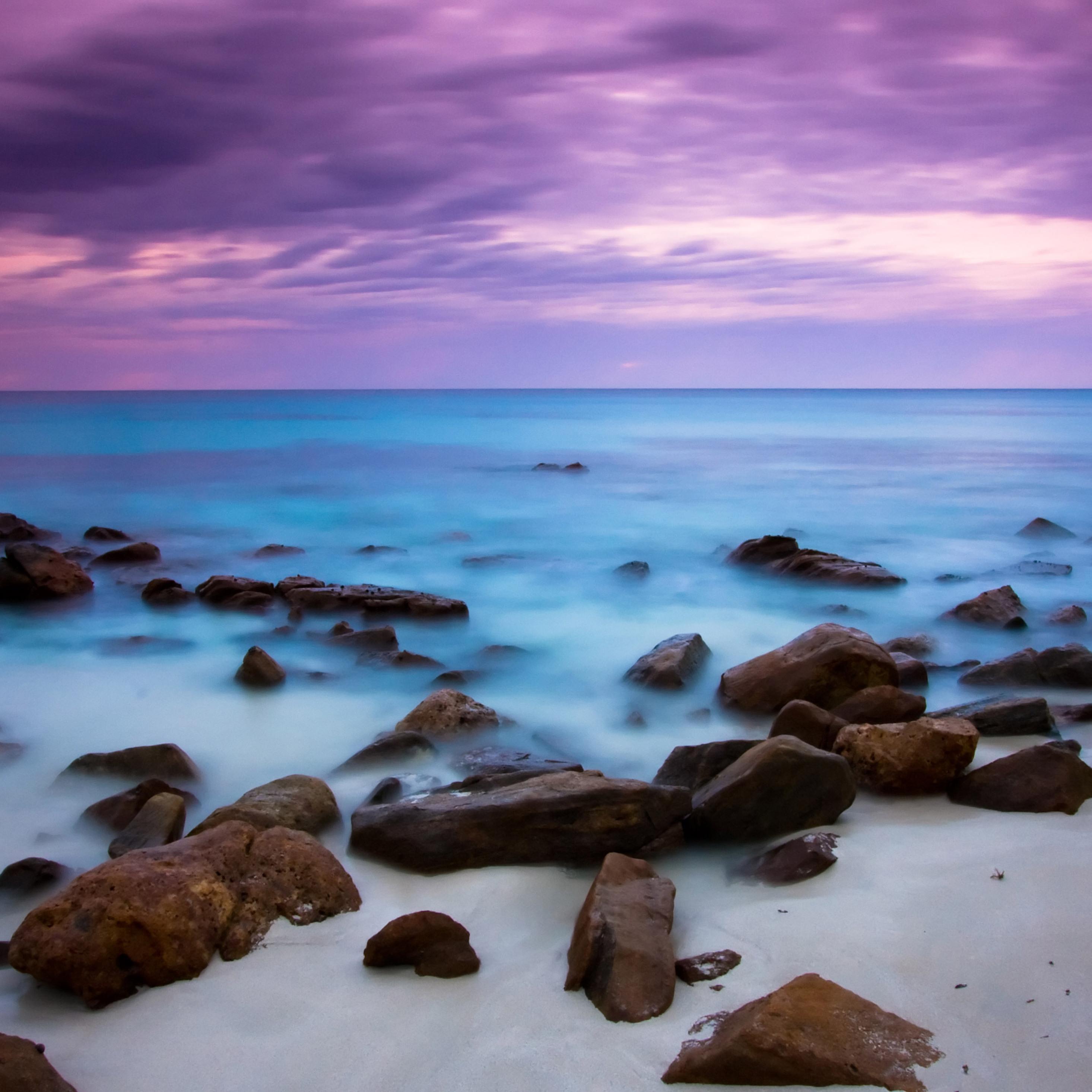 2932x2932 Blue Sea and Purple Sky iPad Pro Retina Display HD 4k Wallpaper, Image, Background, Photo and Picture