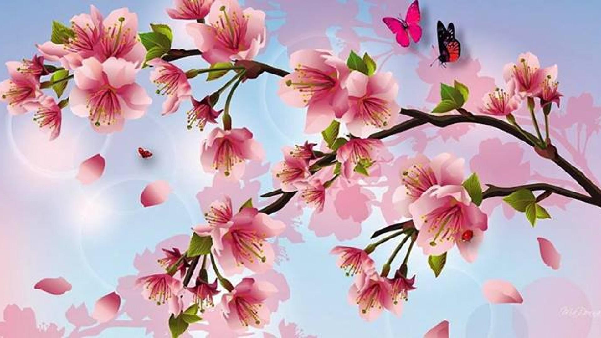 1920x1080 Painted Flowers Desktop Wallpaper