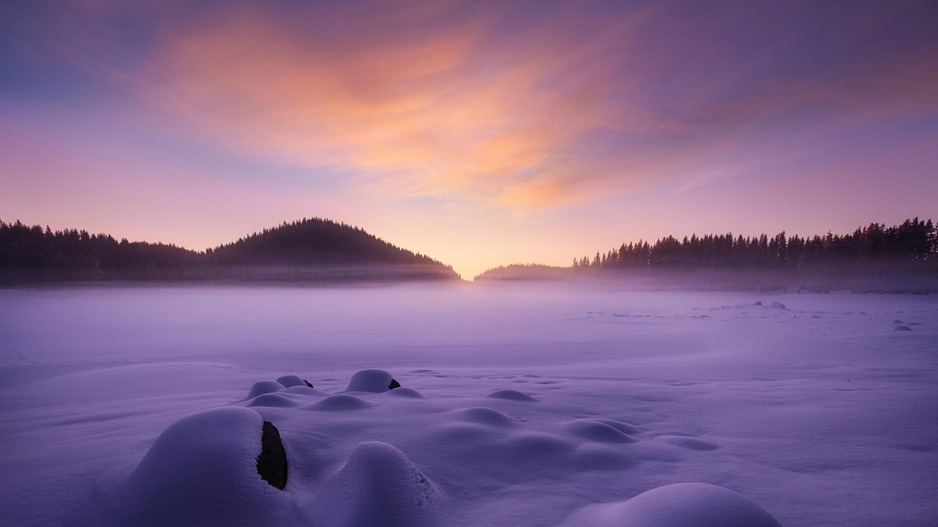 1920x1080 Snowy Winter Sunrise 1080P Laptop Full HD Wallpaper, HD Nature 4K Wallpaper, Image, Photo and Background