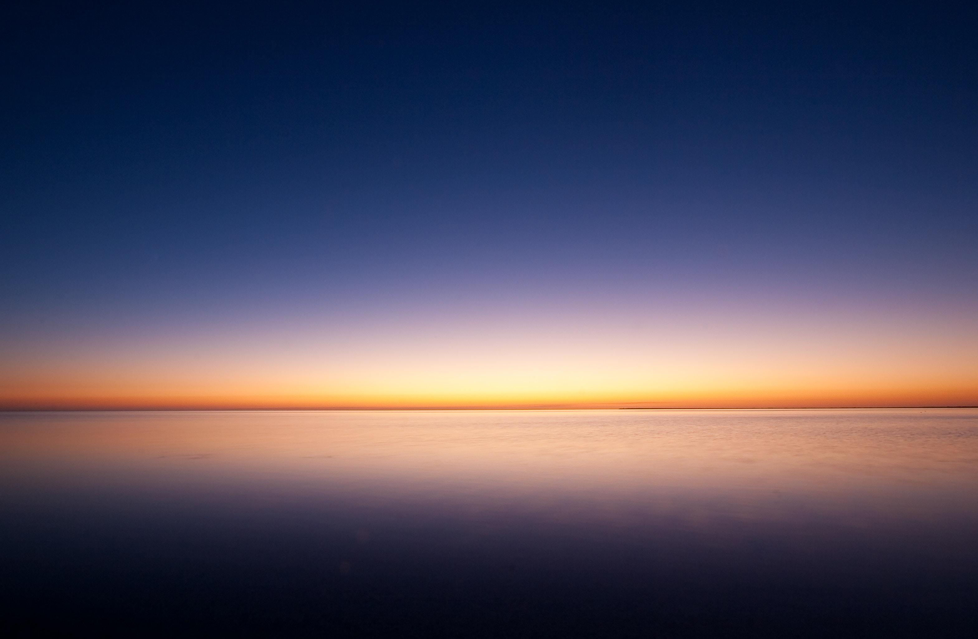 3139x2053 Sunrise Ocean Minimalism Simple Background Laptop Full HD 1080P HD 4k Wallpaper, Image, Background, Photo and Picture