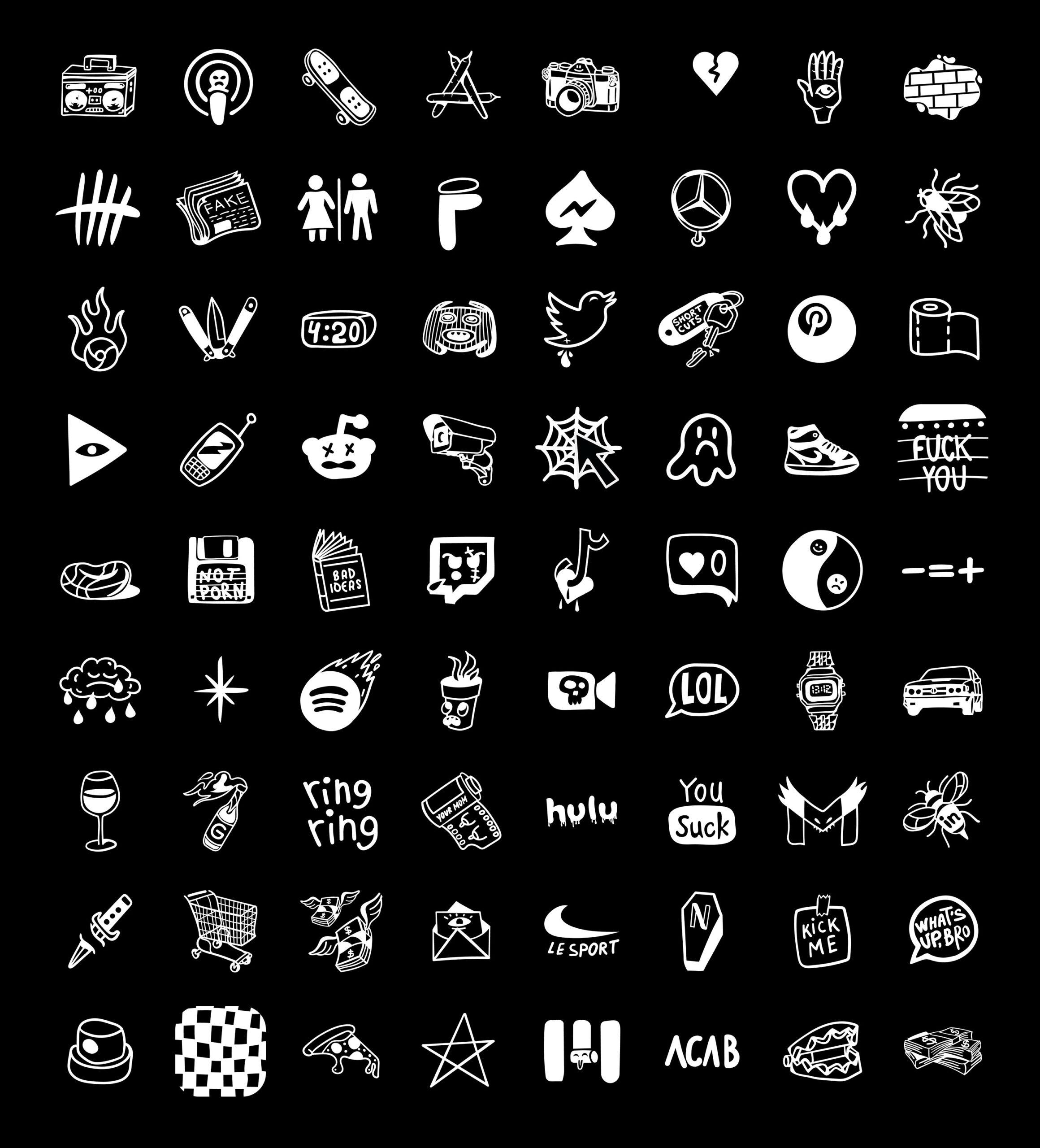 2320x2560 Free Black iOS 14 App Icon Aesthetic Black iPhone Theme ? ?