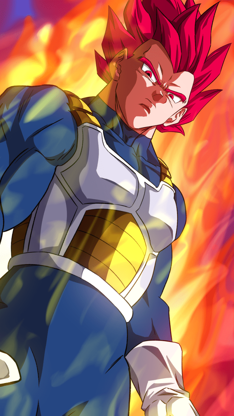 750x1334 Vegeta SSJ God by バァサク