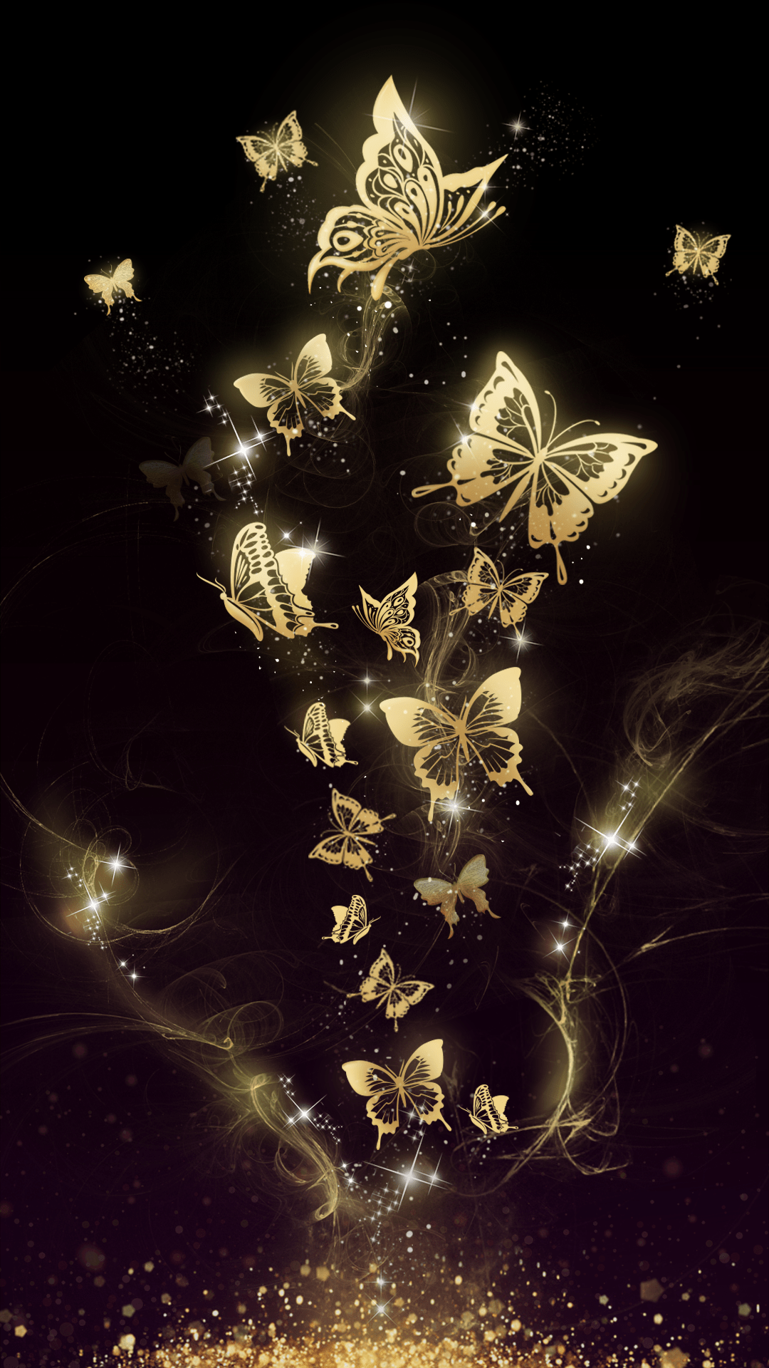 Black and Gold Butterfly Wallpapers - Top Free Black and Gold Butterfly  Backgrounds - WallpaperAccess