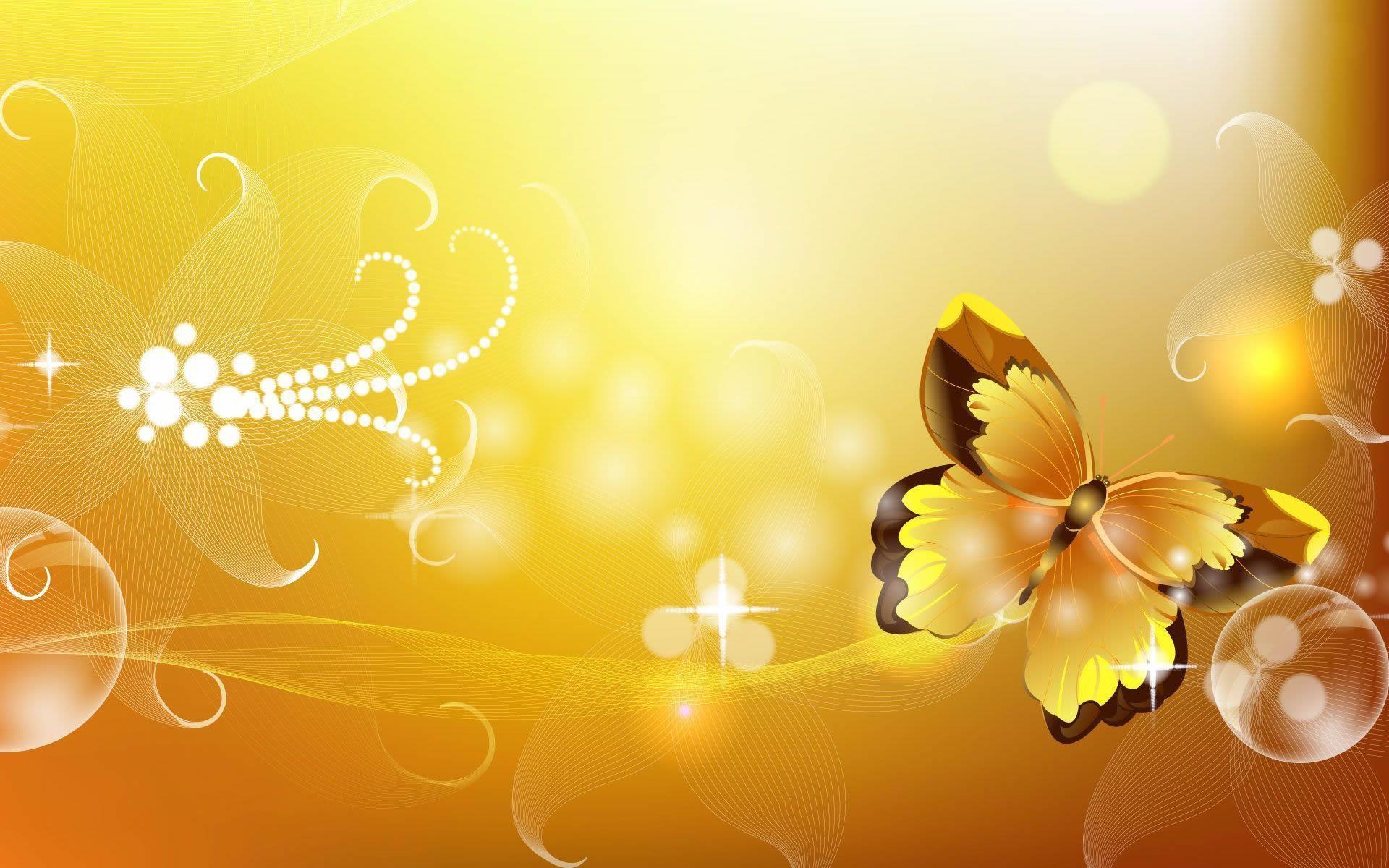 1920x1200 butterfly with gold background