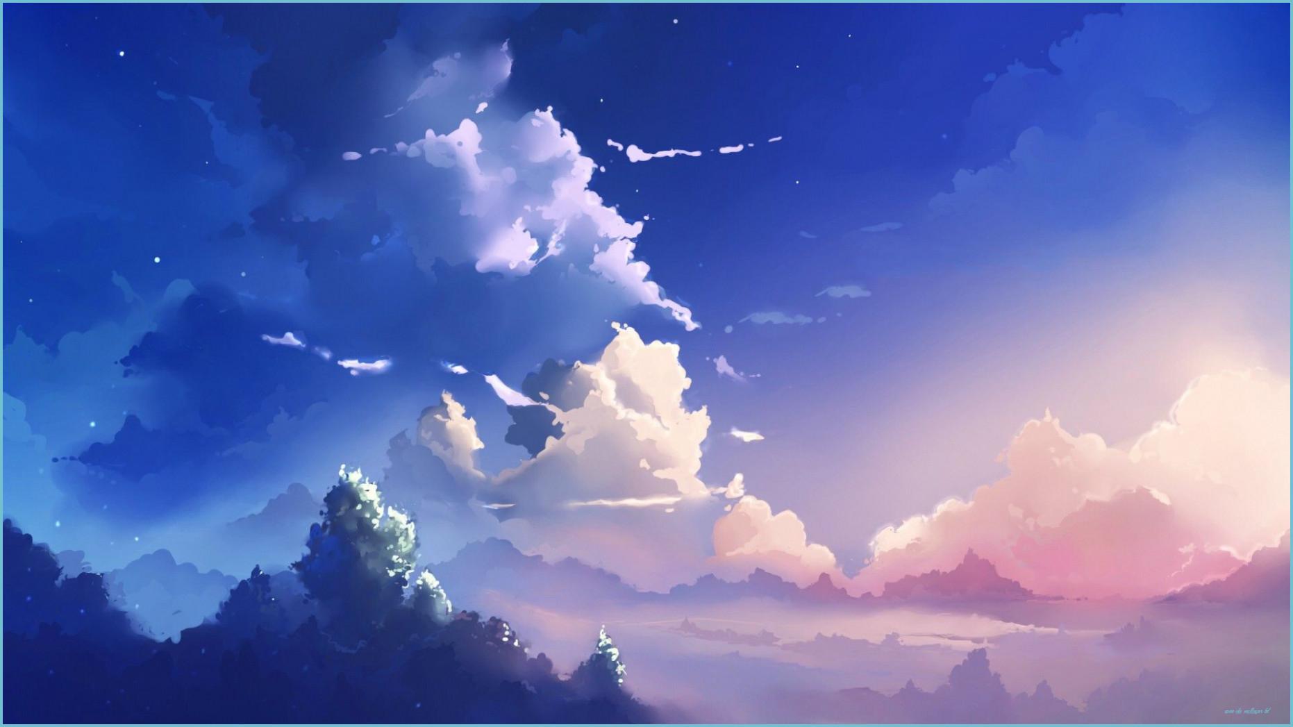 1862x1047 Colourful Sunset [10x10] Anime Scenery Wallpaper, Anime Sky Wallpaper HD