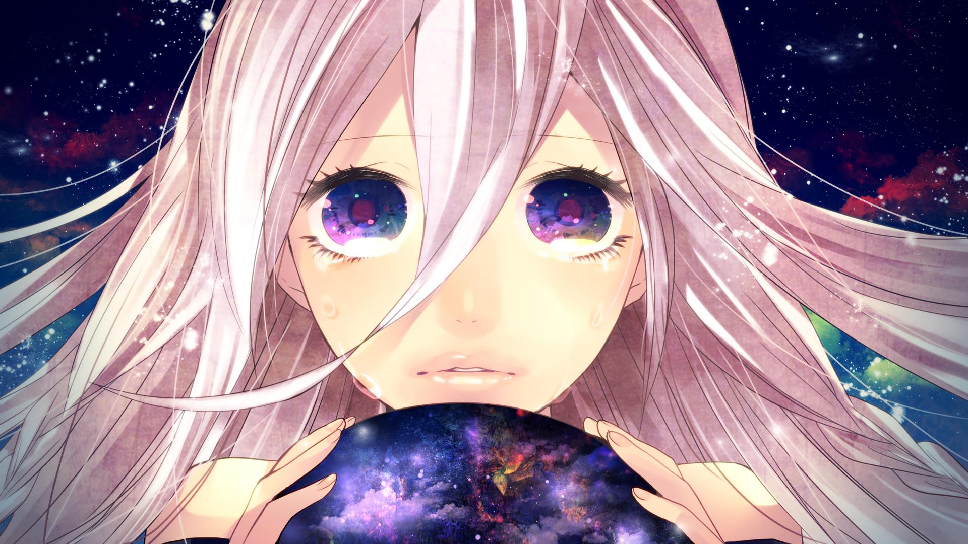 1920x1080 Anime Girl Rainbow Eyes