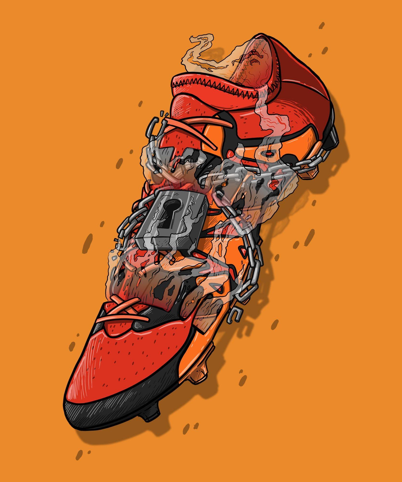 1670x2000 nike cartoon wallpaper, footwear, shoe, sneakers, purple, walking shoe
