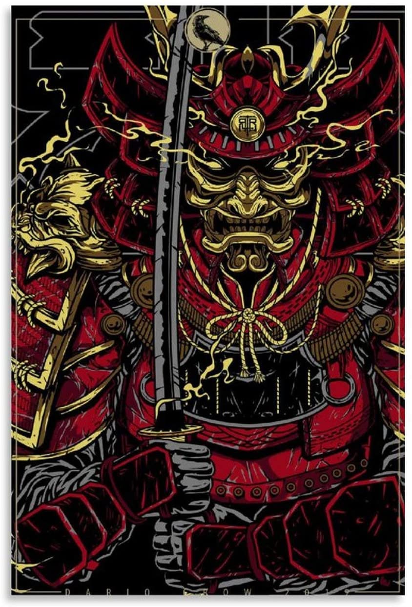 844x1243 YHNF Dope Japanese Samurai Art Poster Canvas Art Poster and Wall Art Picture Print Modern Family Bedroom Decor Posters 16x24inch(40x60cm): Posters & Prints