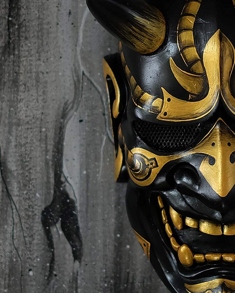 920x1150 Hannya Kabuki Demon Oni Airsoft Mask BB Gun Halloween Costume Evil Cosplay MA243 : Sports & Outdoors