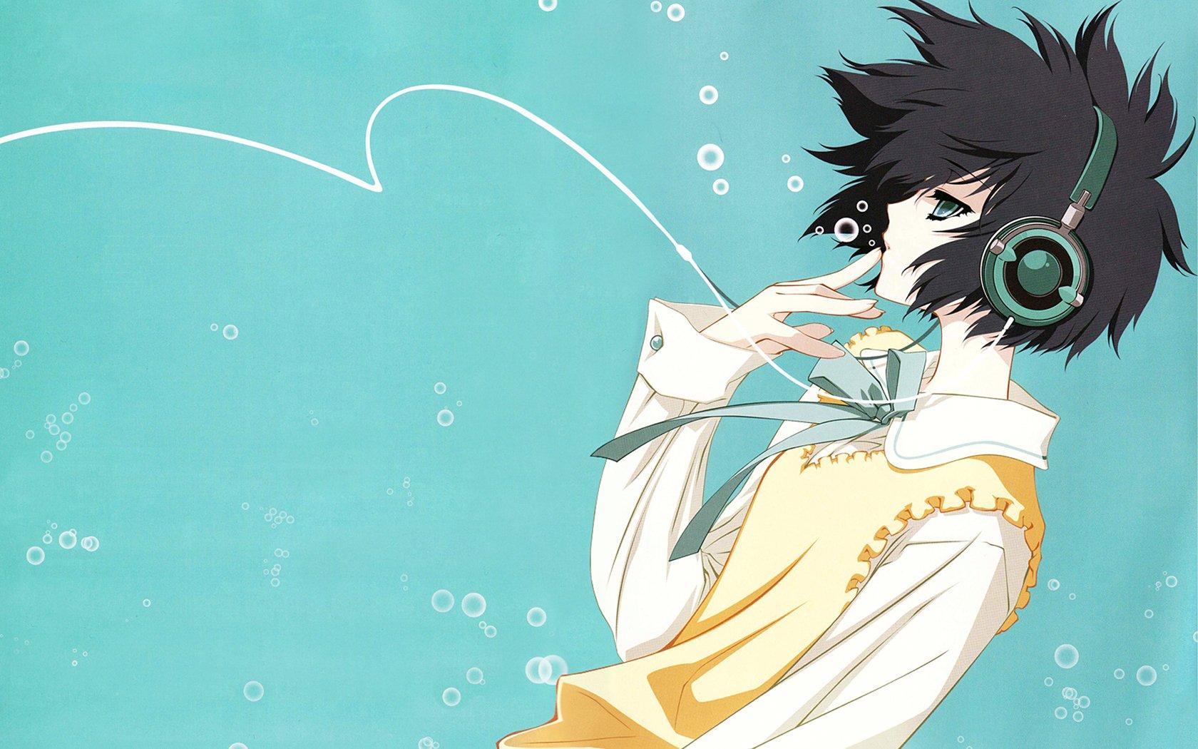 1680x1050 Anime headphones wallpaper