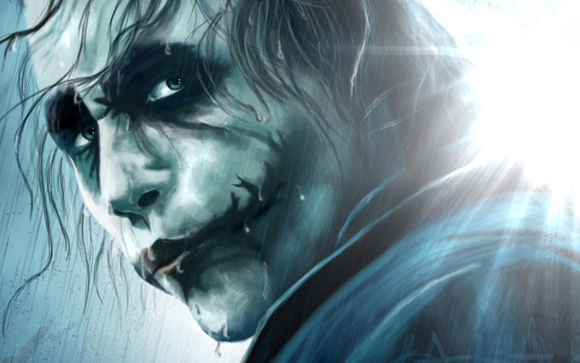 1920x1200 Download Wallpaper Joker, Rain, Anti Hero, Close Up, Creative, Antagonist For Desktop With Resolution 1920x1200. High Quality HD Picture Wallpaper