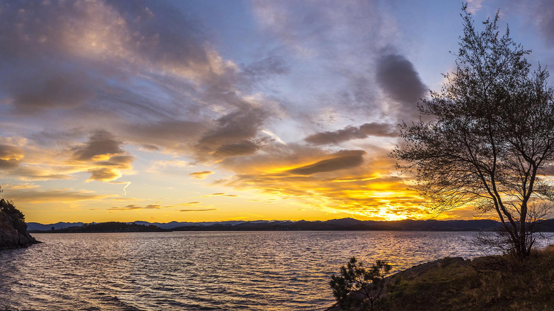 1920x1080 Image Norway Stavanger Rogaland Nature Sky Lake sunrise 1920x1080