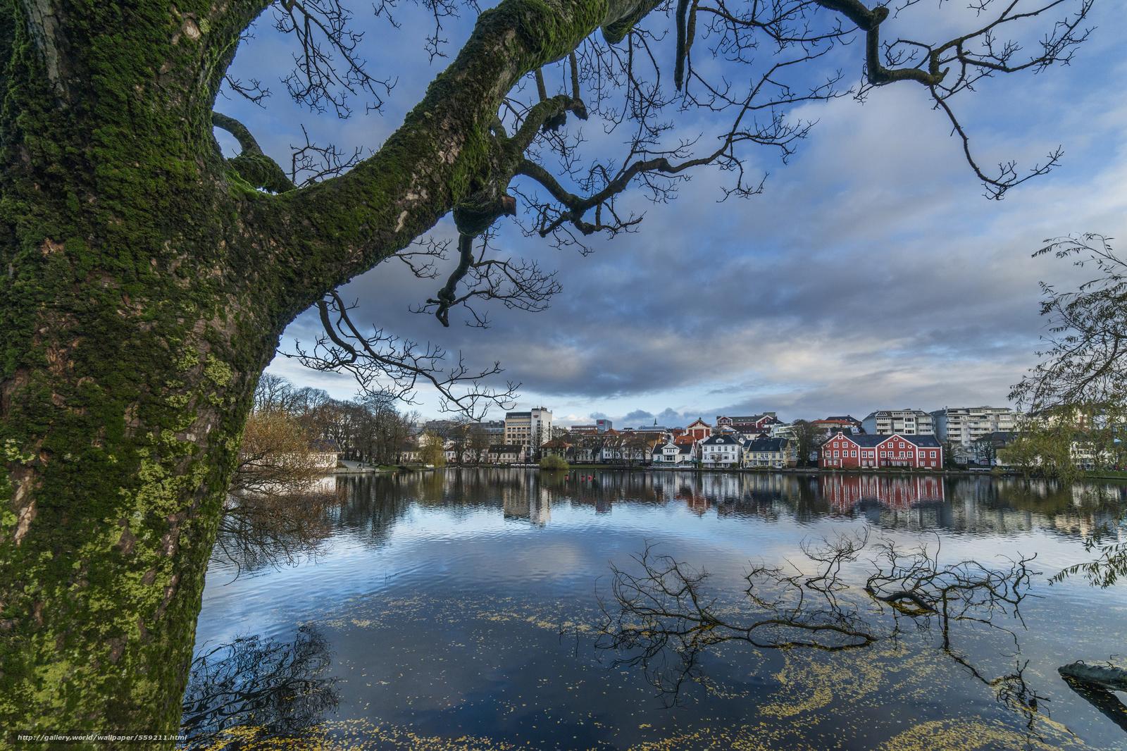 1600x1066 Download wallpaper Norway, Rogaland, Stavanger, Lake Breiavatnet free desktop wallpaper in the resolution 2048x1365