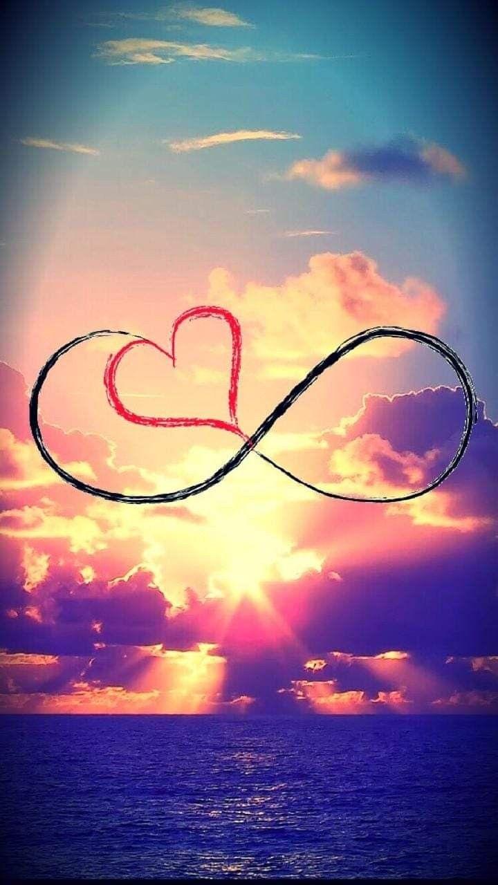 720x1280 Heart sing with a infinity in the sky. love in the air. .. . Endless love sing. follo. Infinity wallpaper, Heart iphone wallpaper, Infinity sign wallpaper