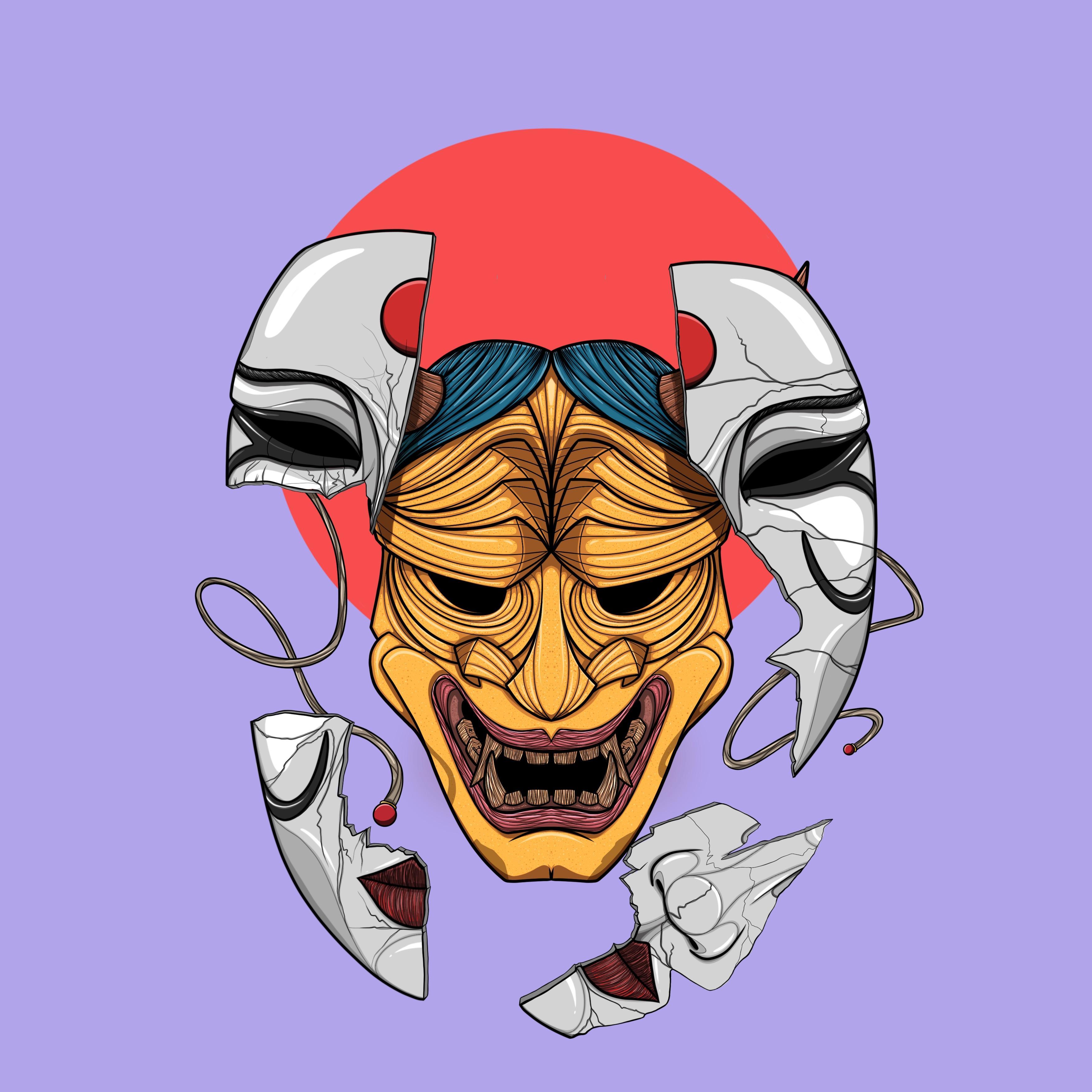3508x3508 How To Draw A Hannya Mask