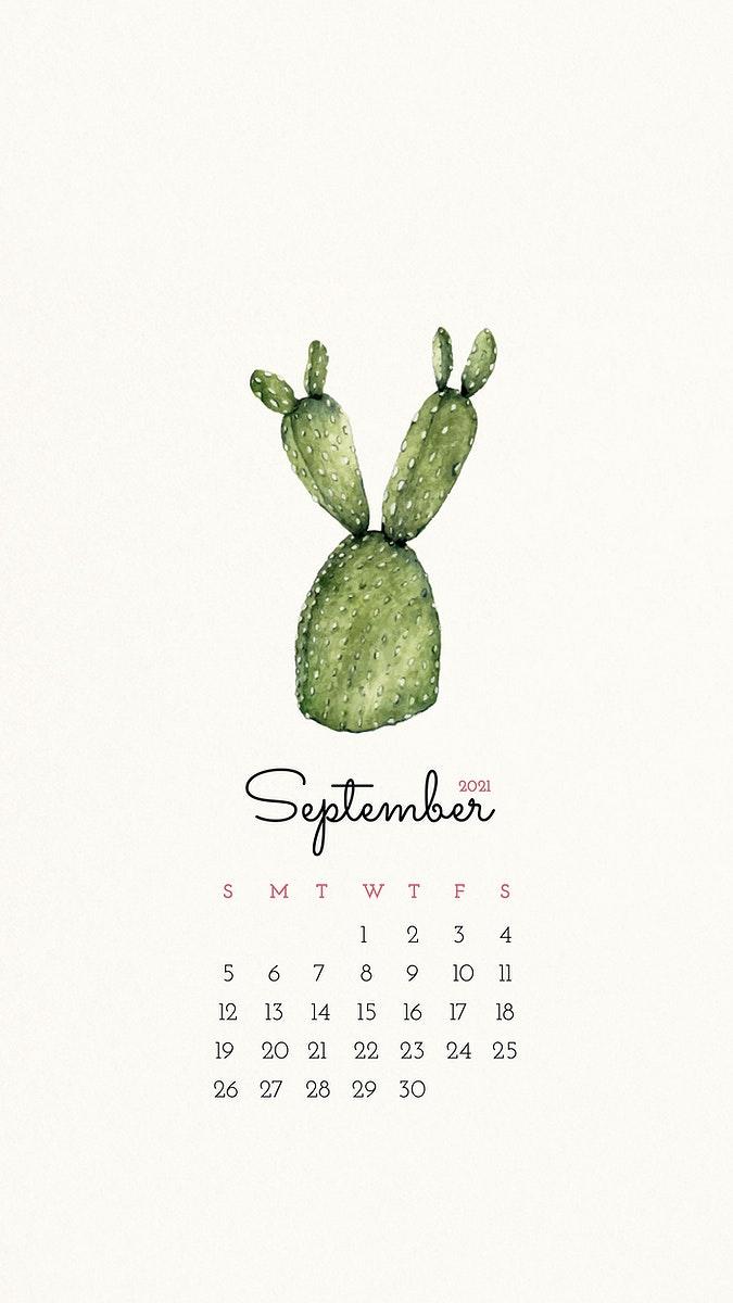 675x1200 Calendar 2021 September printable template