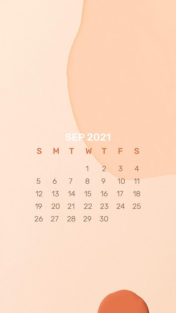 675x1200 Download premium illustration of Calendar 2021 September template phone. September wallpaper, Calendar wallpaper, Calendar background