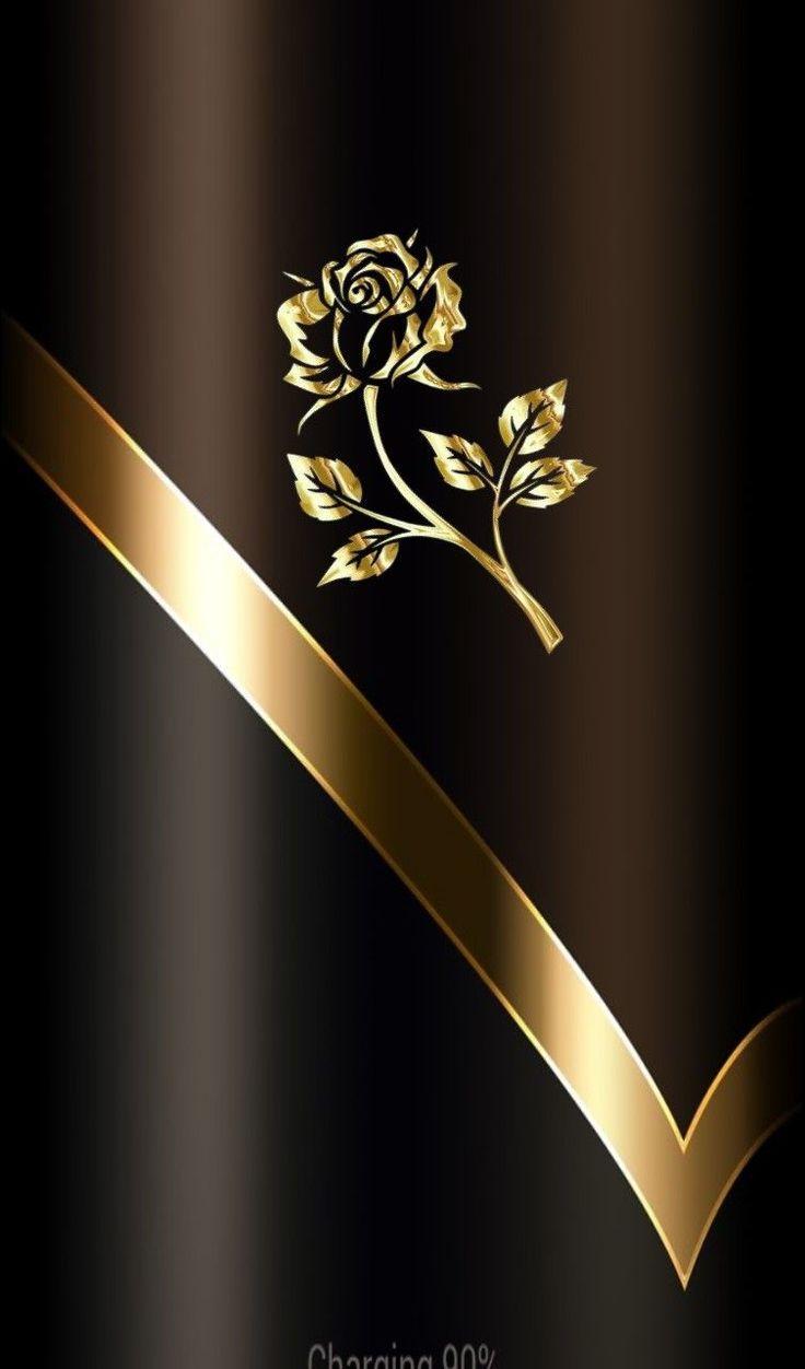 736x1252 schwarz gold hintergrundbilder handy gold wallpaper, Rose wallpaper, Flower phone wallpaper