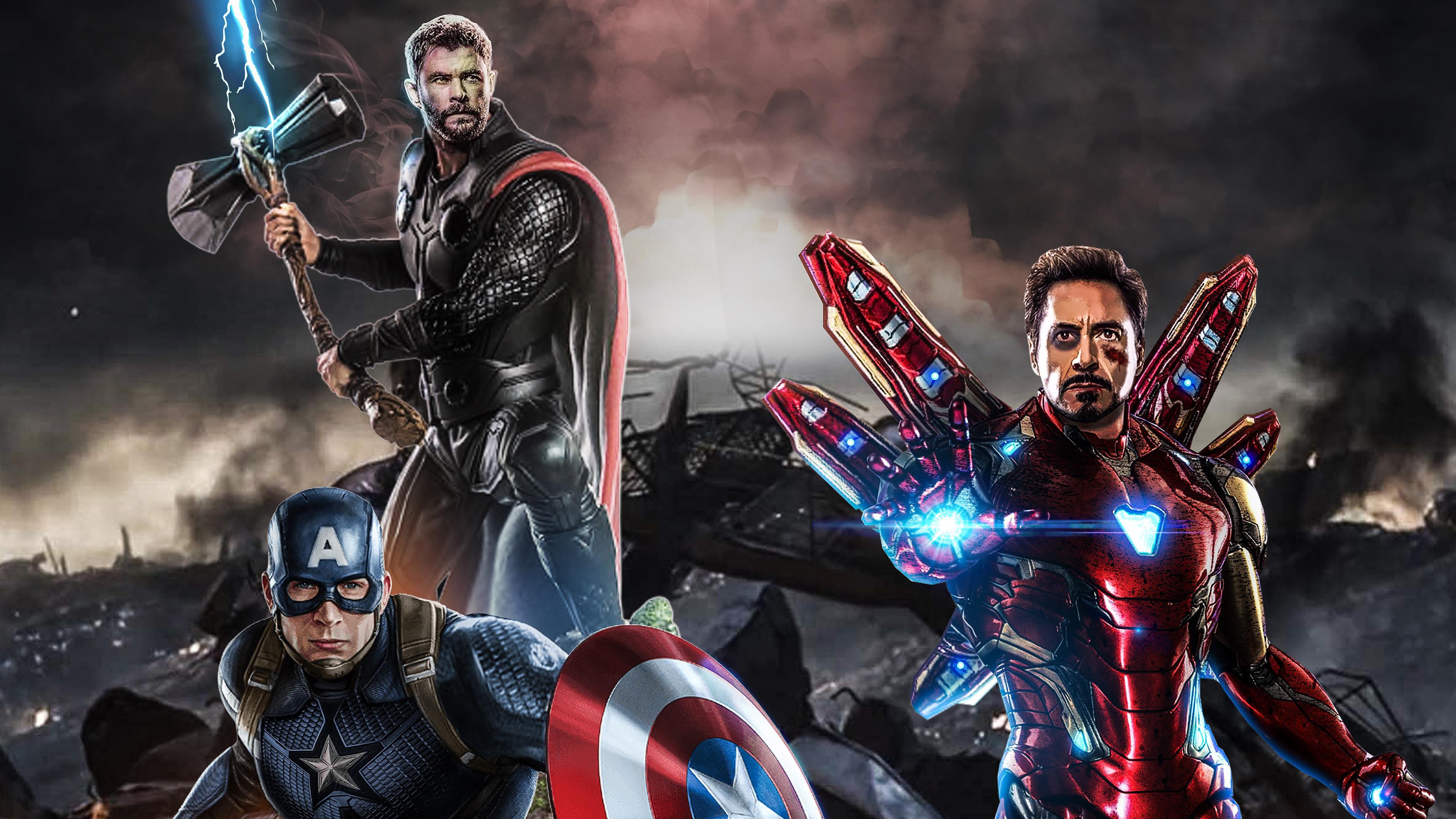 3840x2160 Avengers Endgame The Big Three 4k