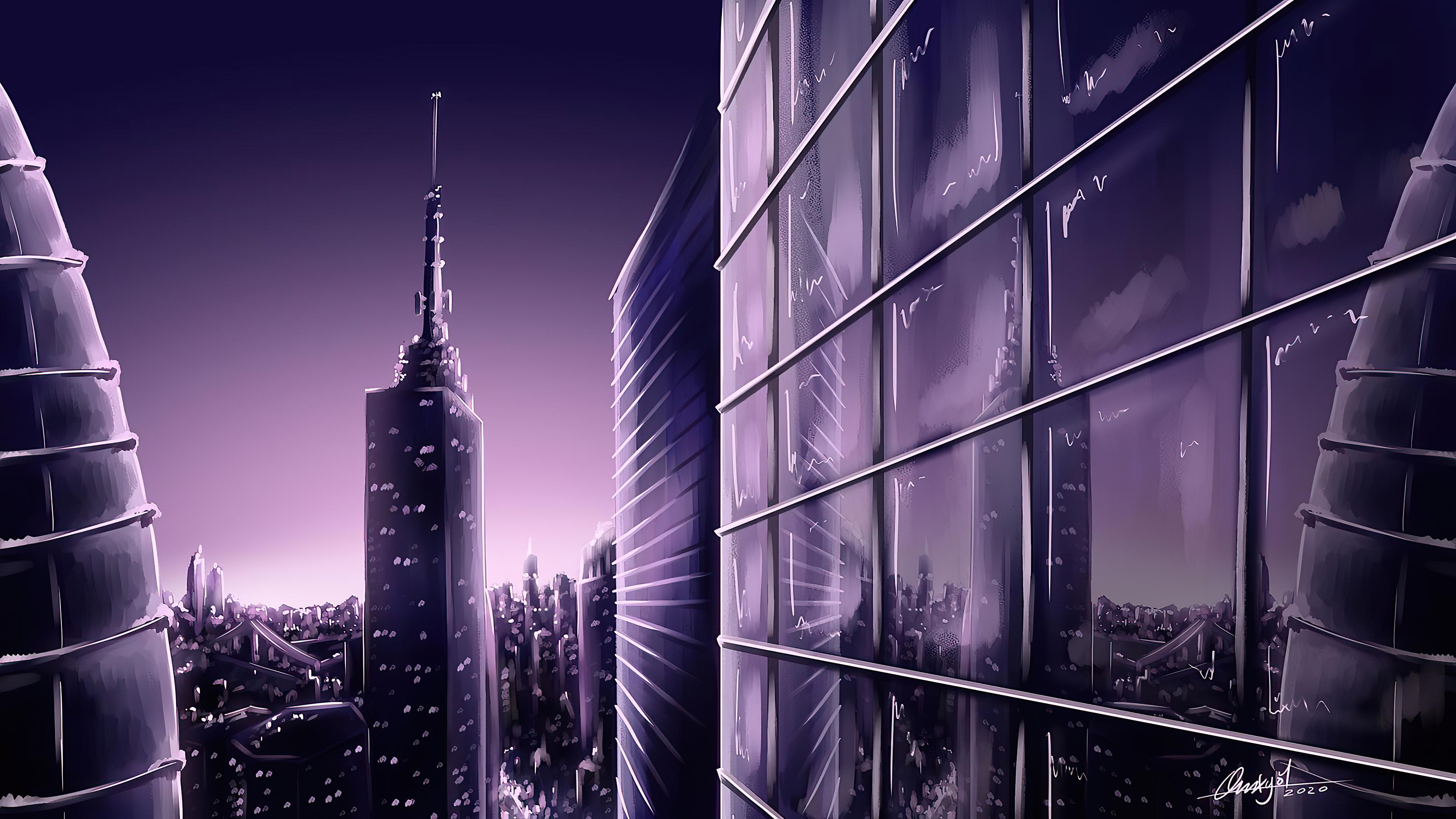 3840x2160 New York Buildings Digital Illustration 4k, HD Artist, 4k Wallpaper, Image, Background, Photo and Picture