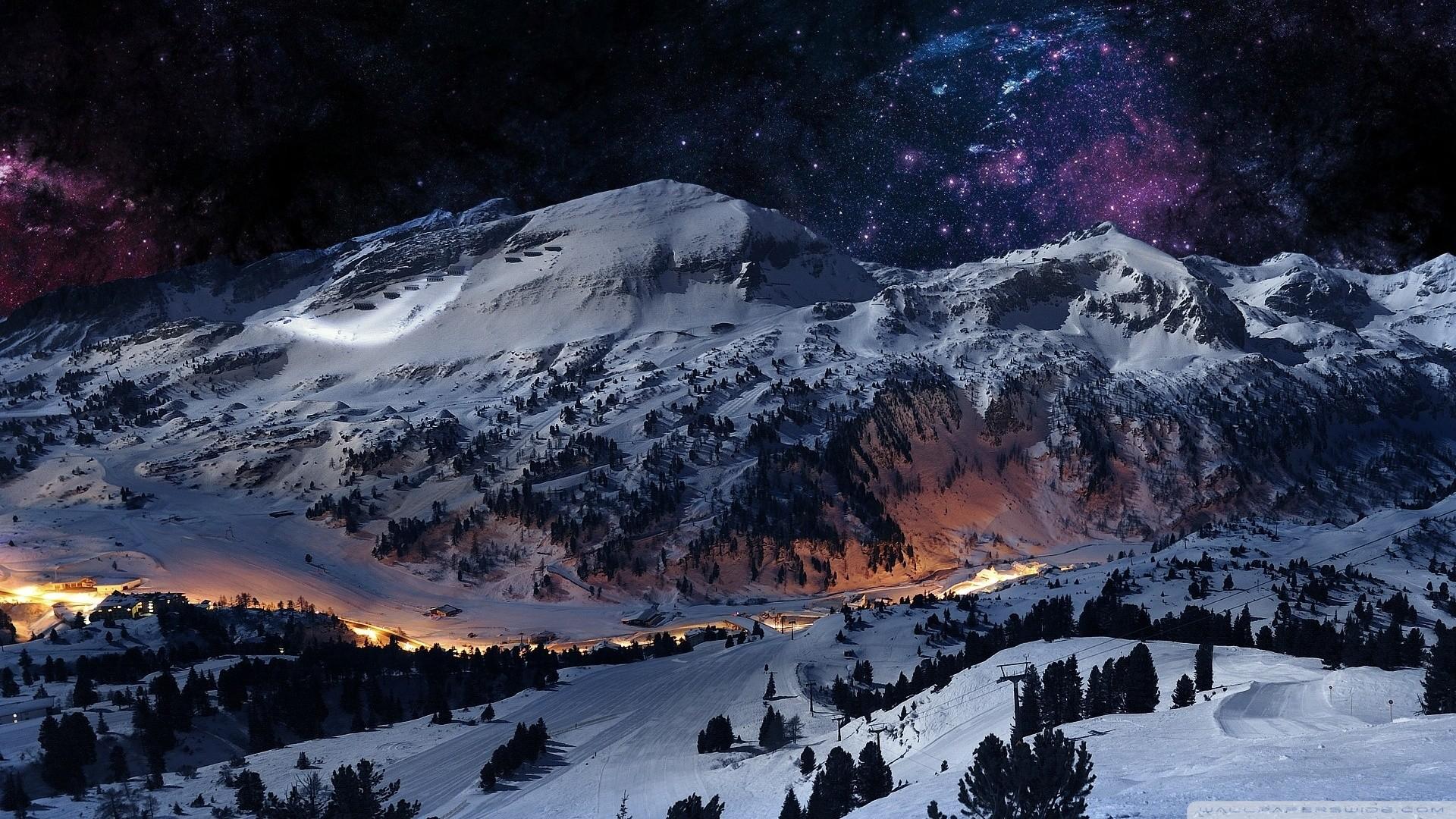 1920x1080 Desktop Wallpaper Snowy Night Scenes