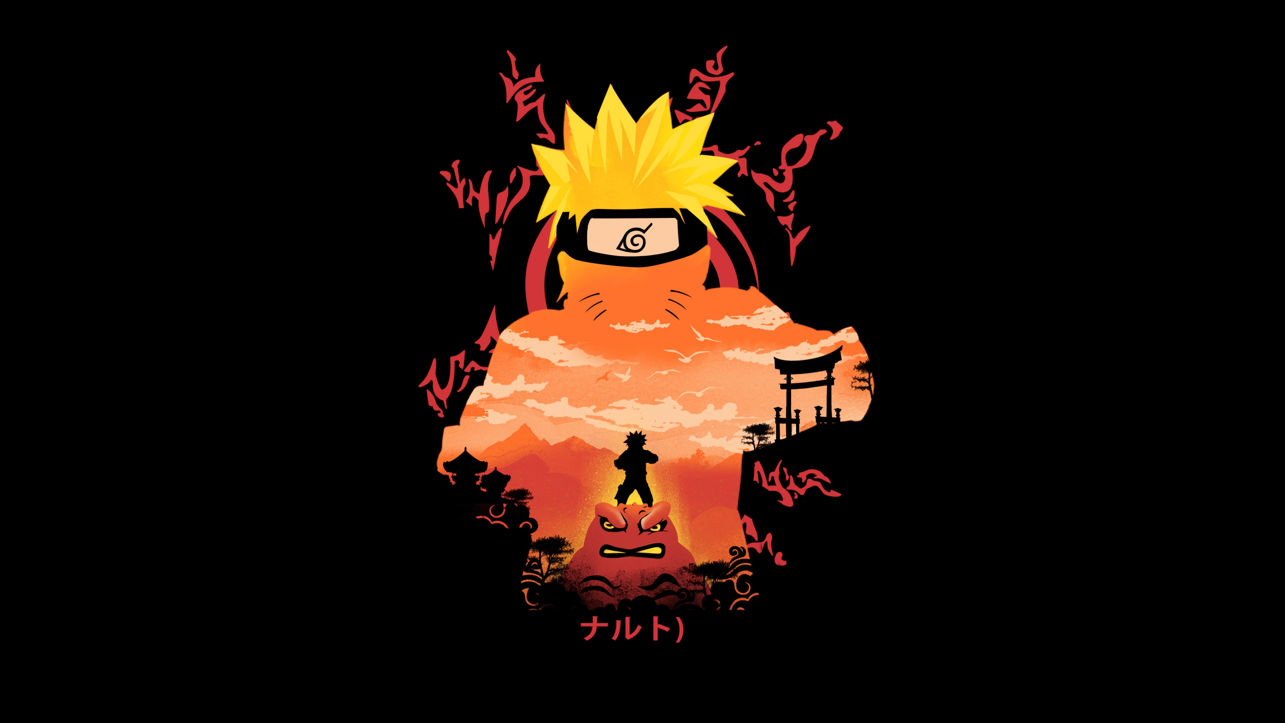 2560x1440 Naruto Wallpaper 4K, Digital Art, Black Dark