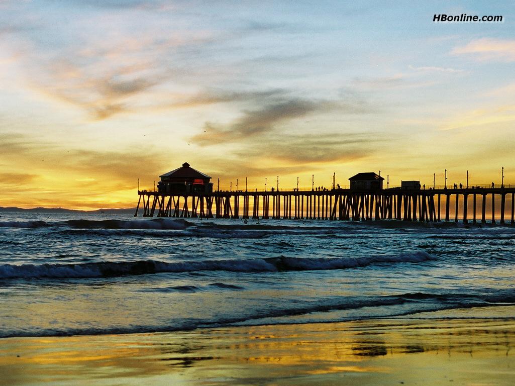 1025x768 Huntington Beach Wallpaper Desktop