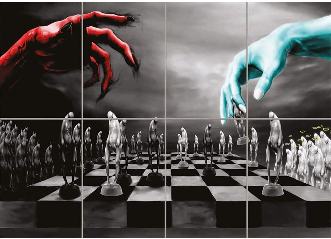 1100x796 Doppelganger33LTD DEVIL GOD CHESS ALL PAWNS GIANT WALL ART POSTER X3028: Posters & Prints