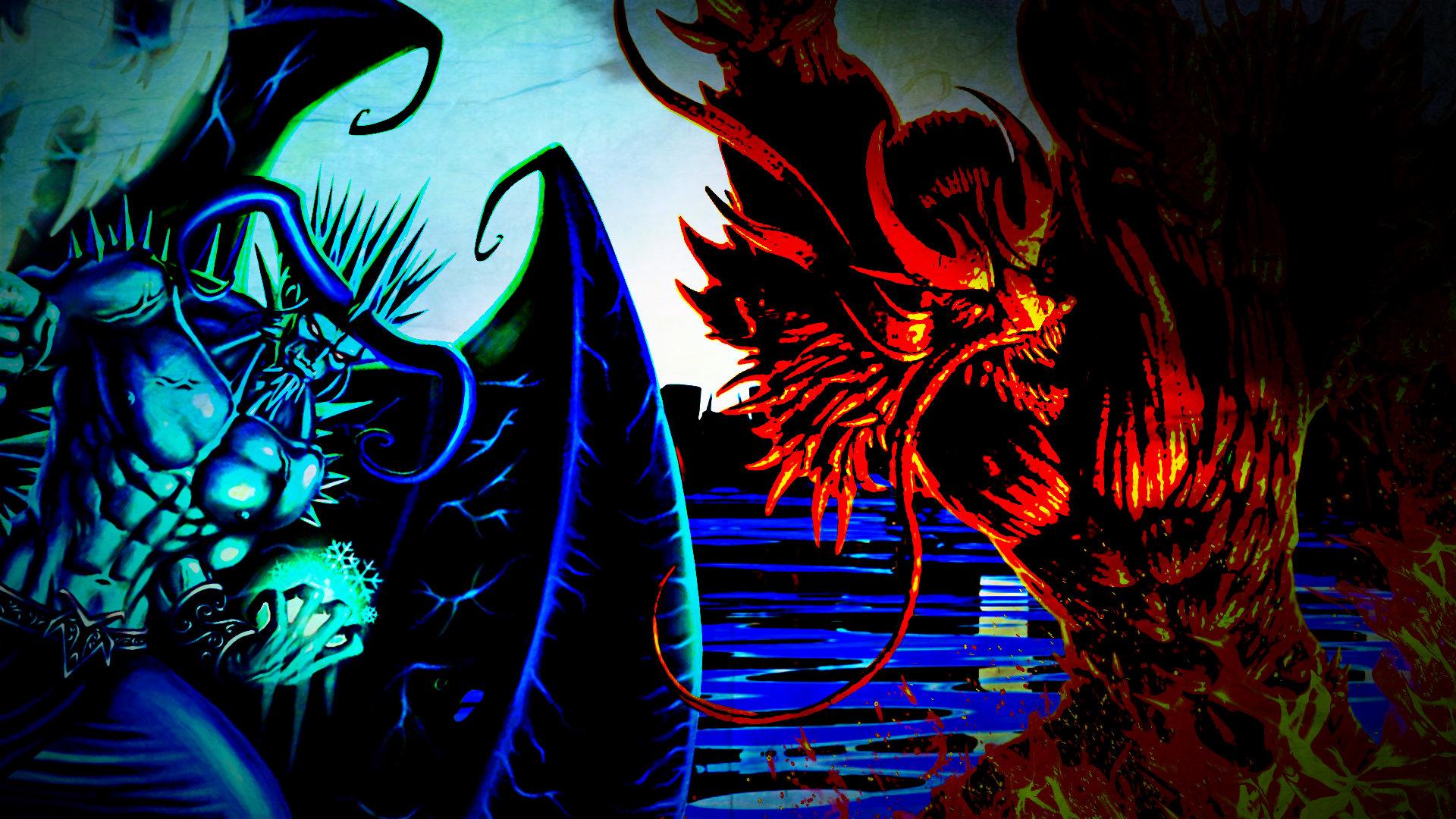 1920x1080 God vs Devil HD Wallpaper