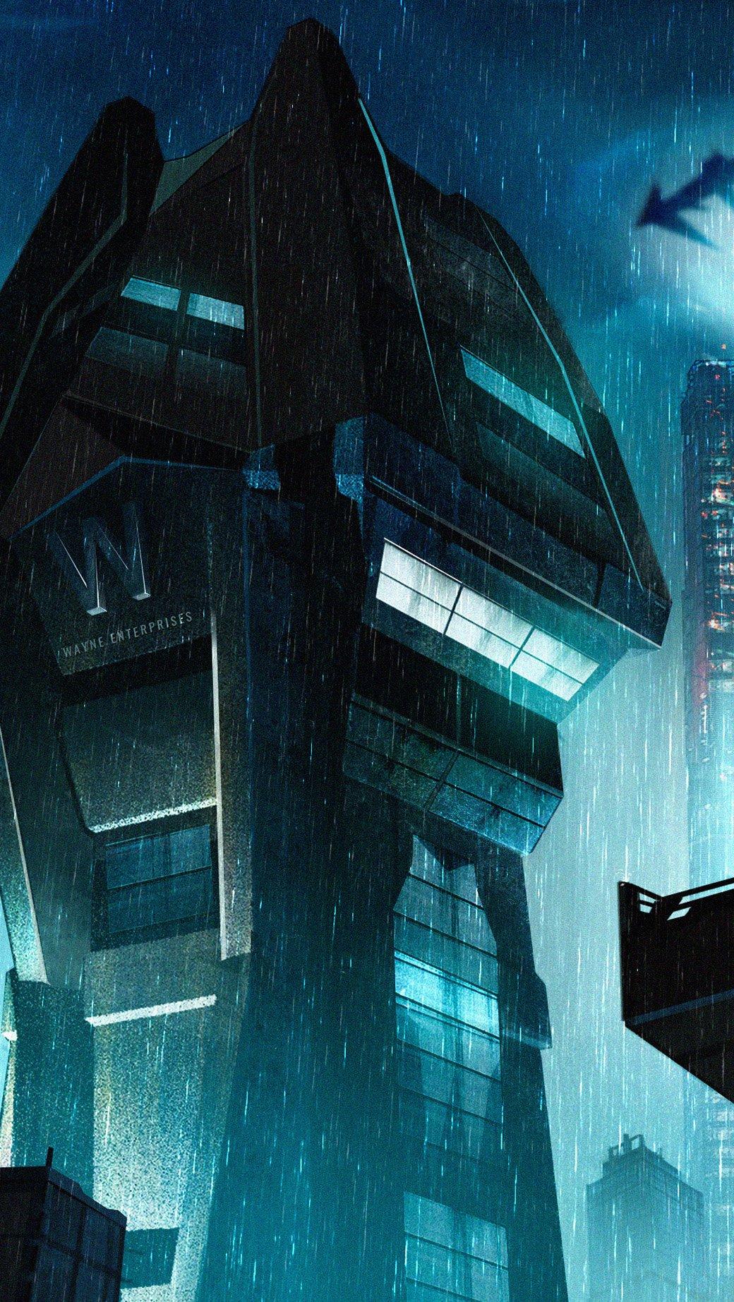 1040x1845 Wayne Tower in Gothic city Wallpaper 4k Ultra HD