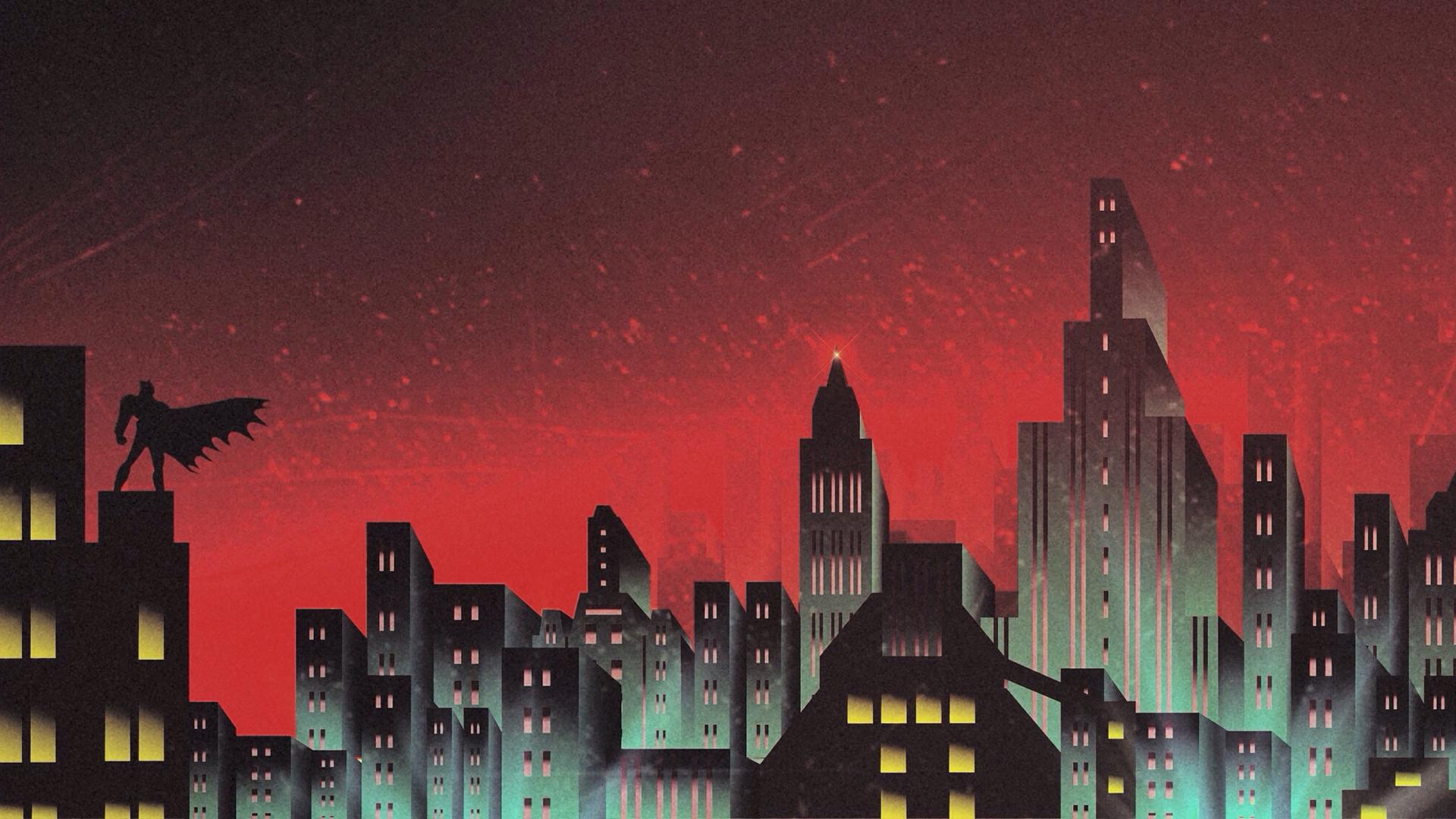 1920x1080 Batman Gotham Skyline Artwork Wallpaper