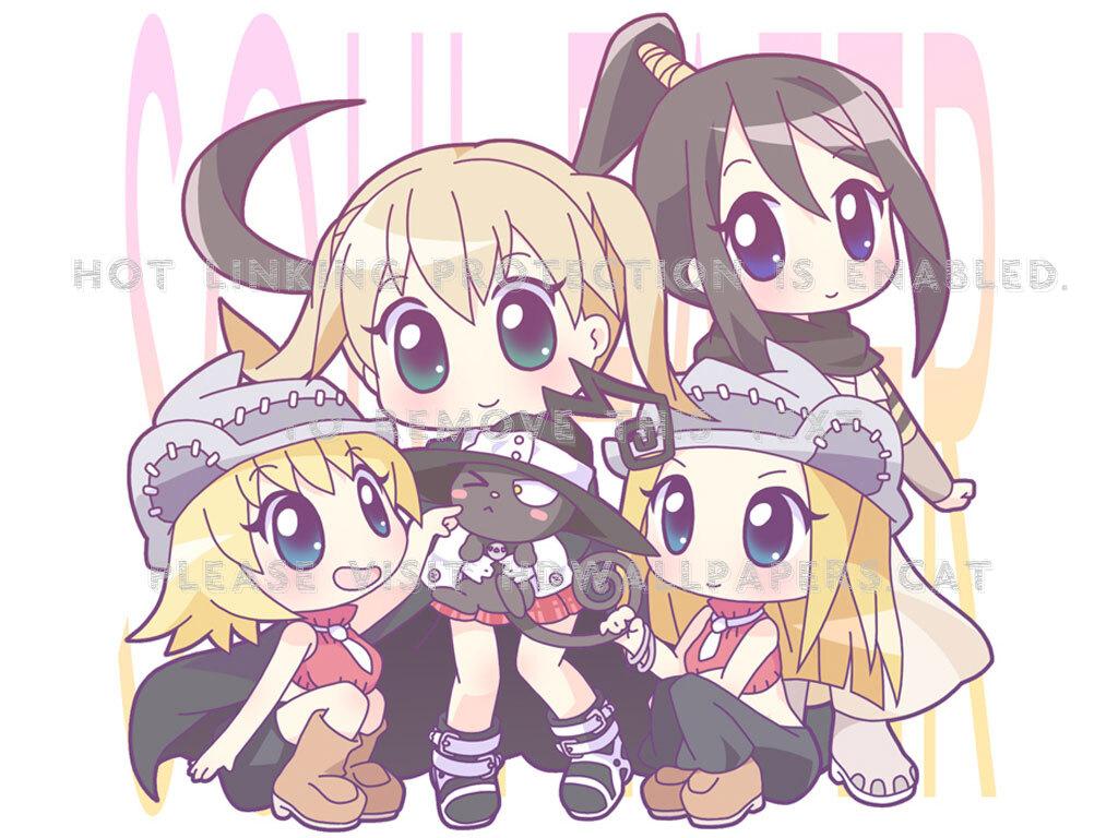 1024x768 chibi(soul eater) liz cute patty maka anime